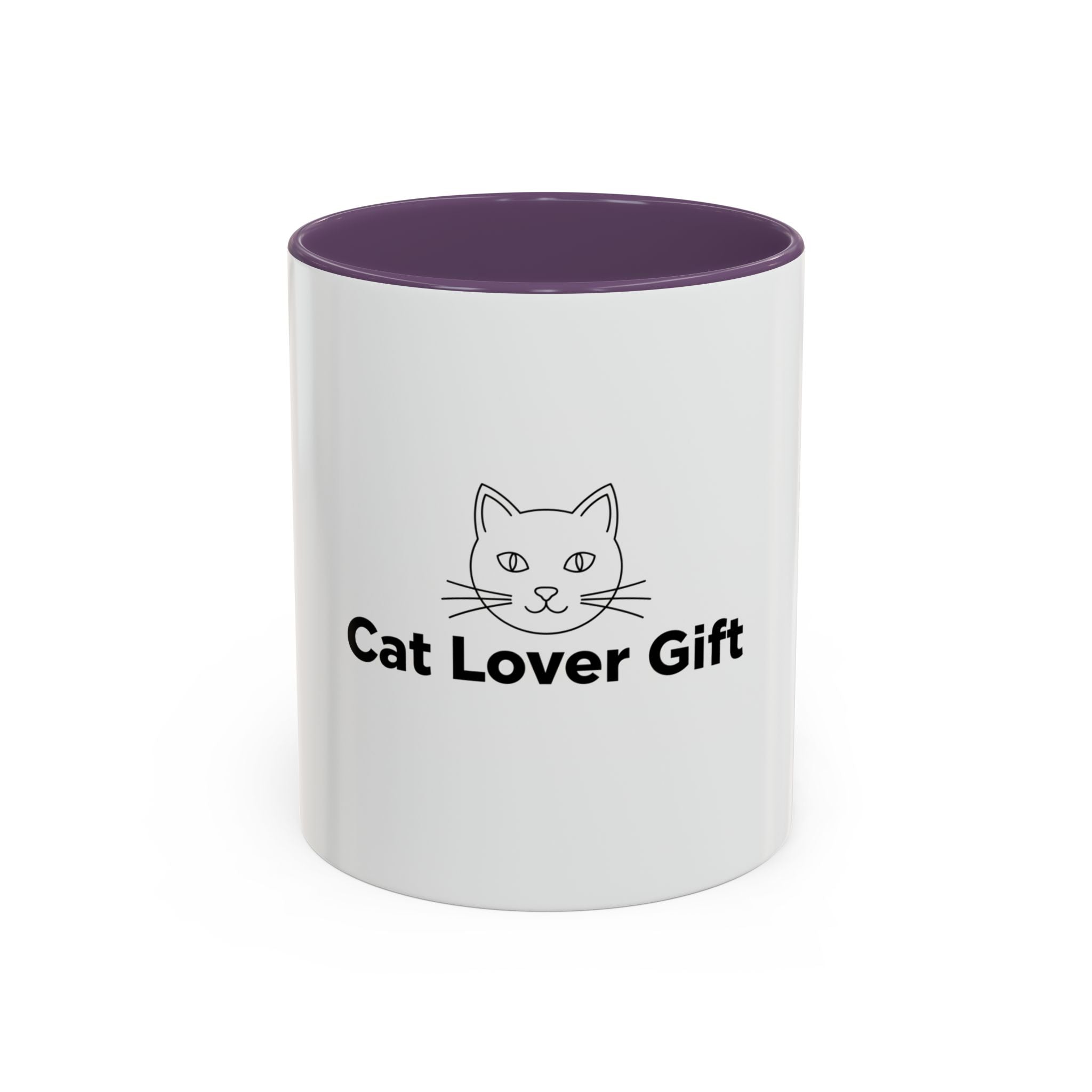 Cat Lover Accent Coffee Mug — Cute Cat Face Gift (11oz & 15oz)