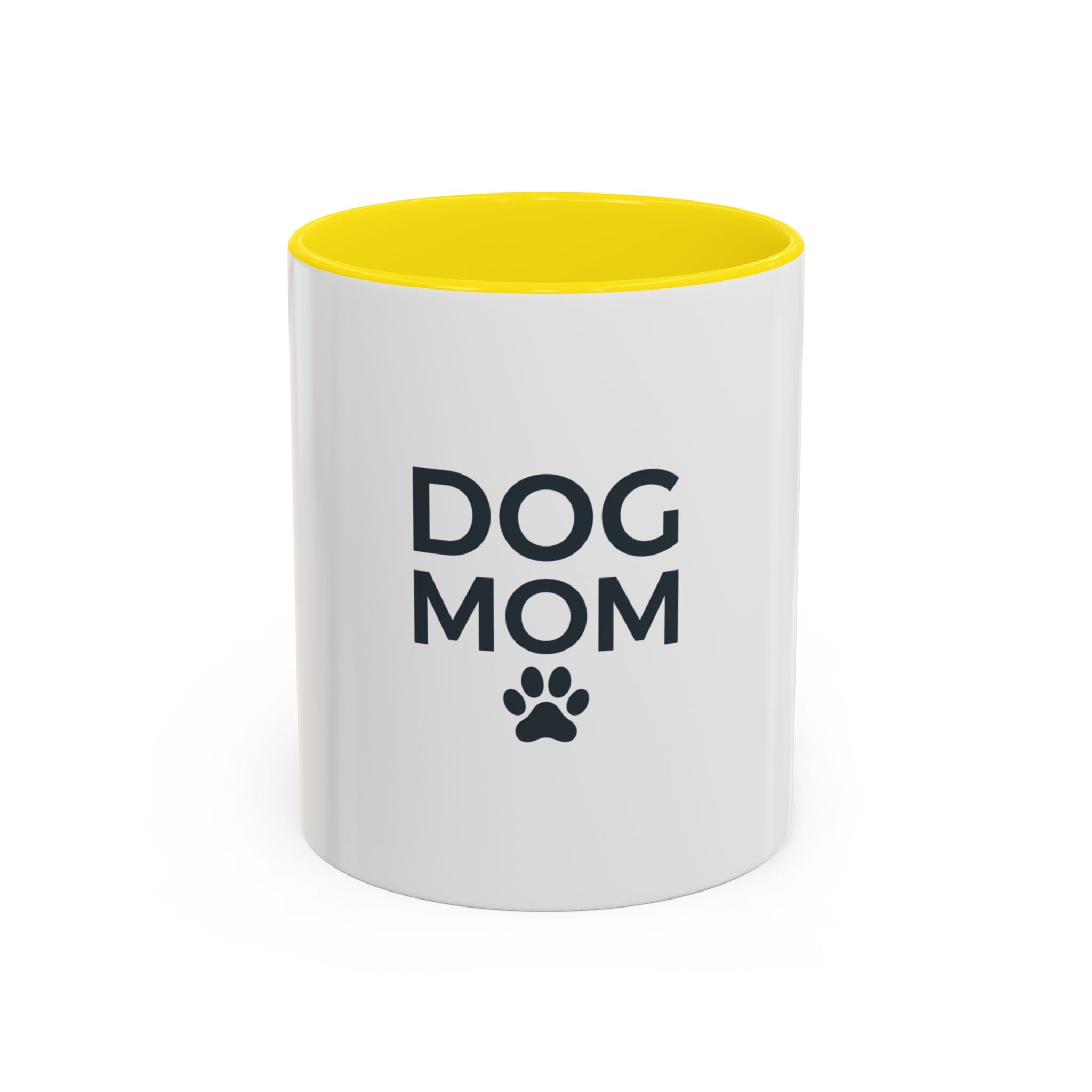 Dog Mom Accent Coffee Mug — Paw Print Gift for Pet Lovers (11/15 oz)