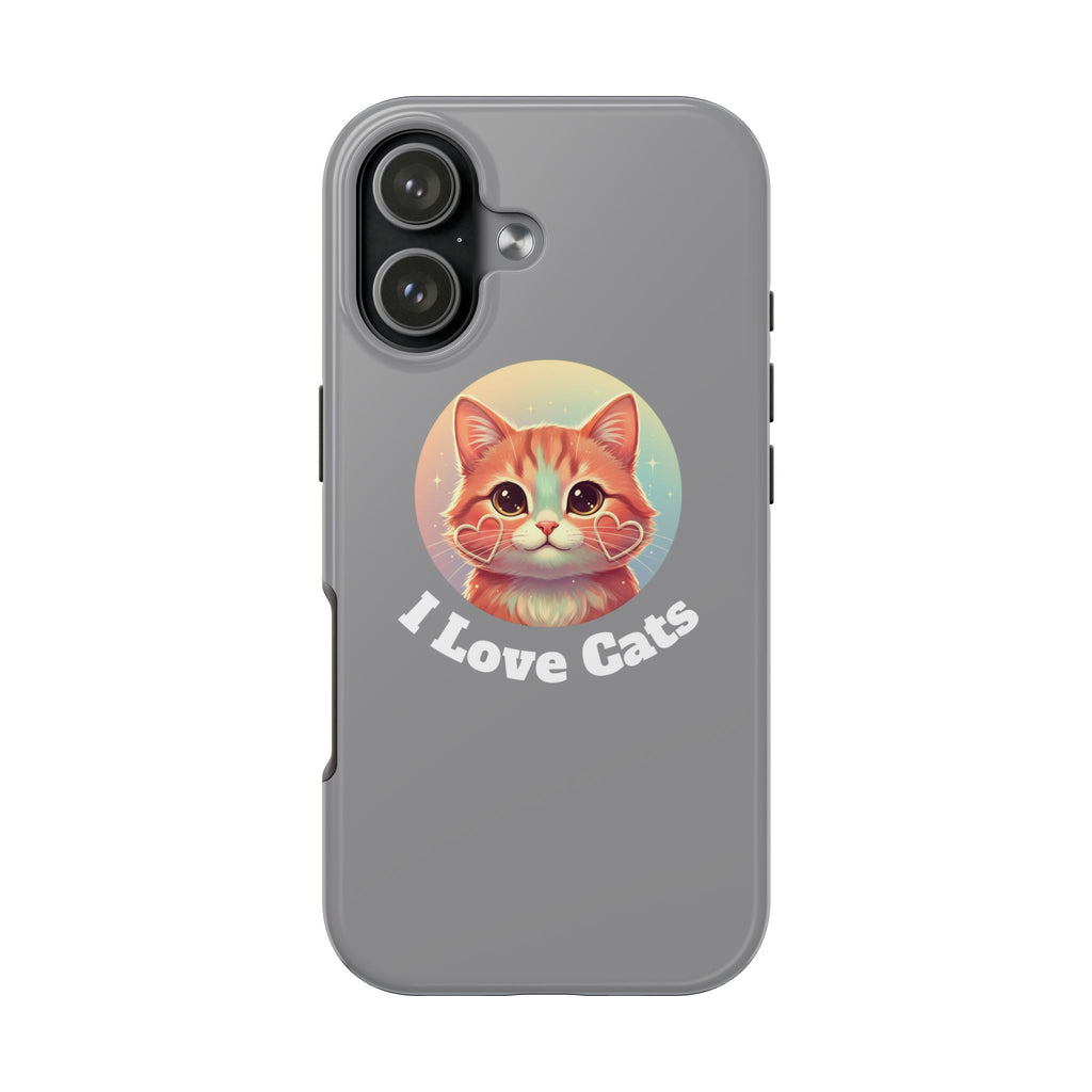 I Love Cat Tough Phone Case — Cute Retro Kitty Protective Phone Cover