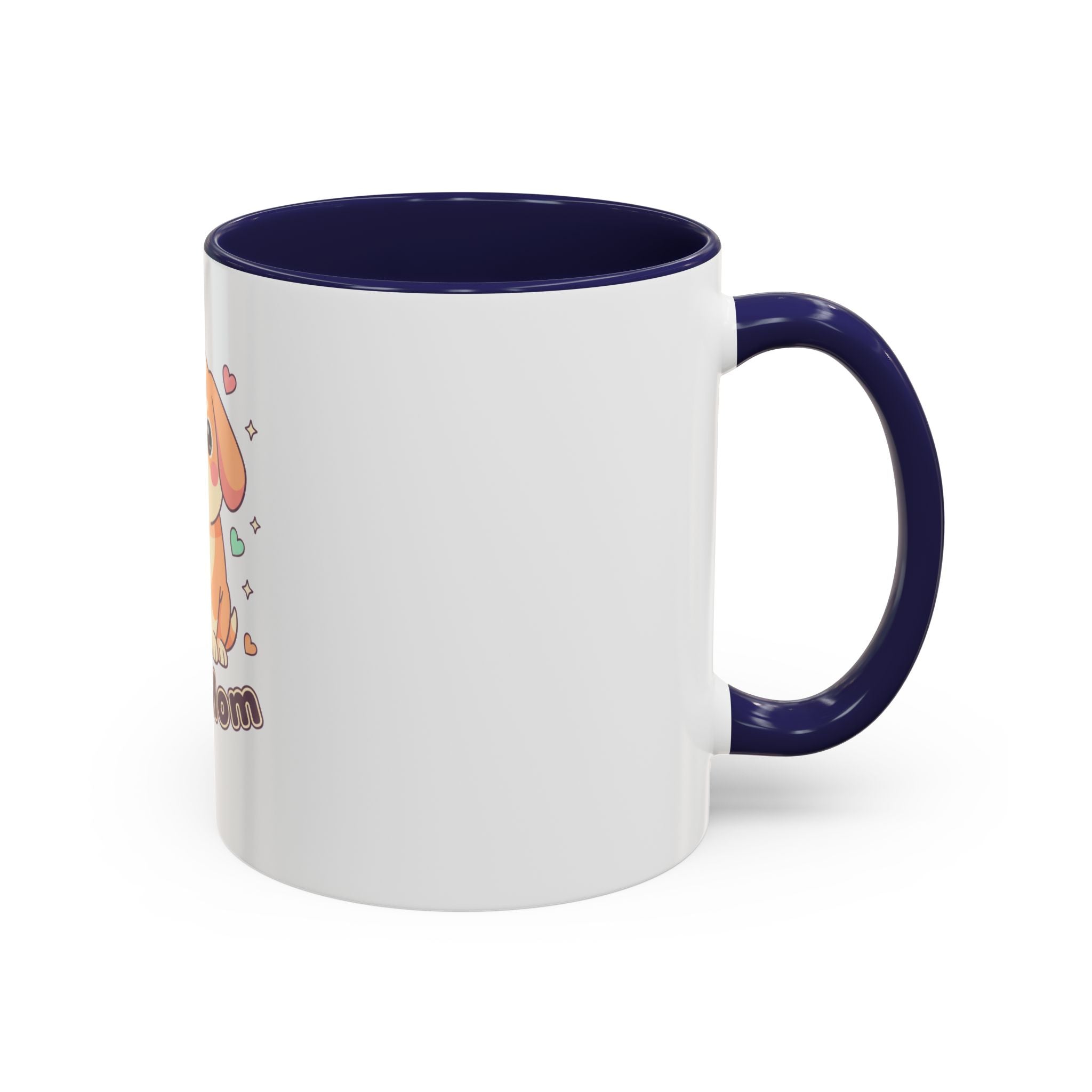Dog Mom Coffee Mug — Cute Puppy Accent Mug (11/15 oz)