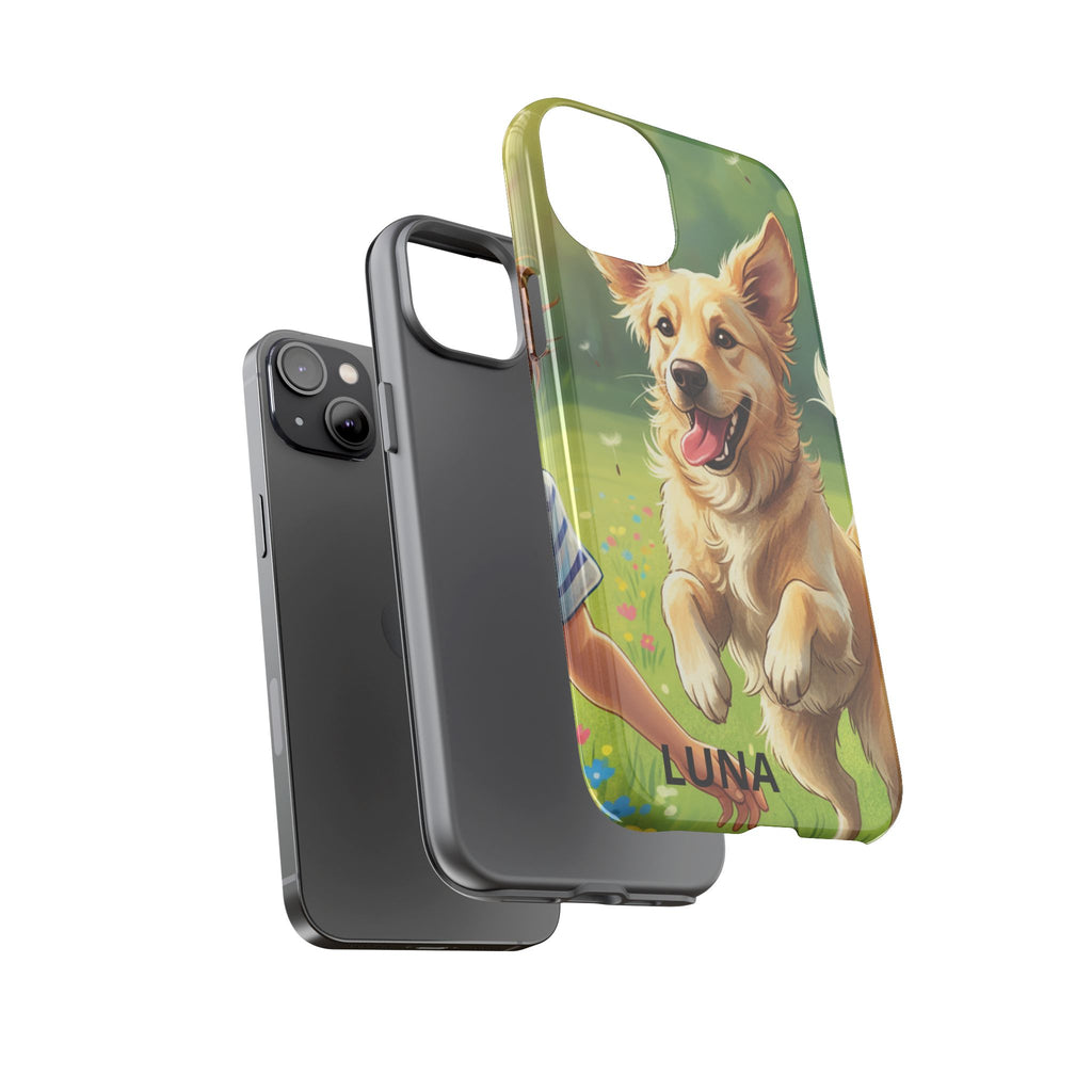 Phone Case - Personalized Cute Golden Retriever Phone Case (Name Customizable)