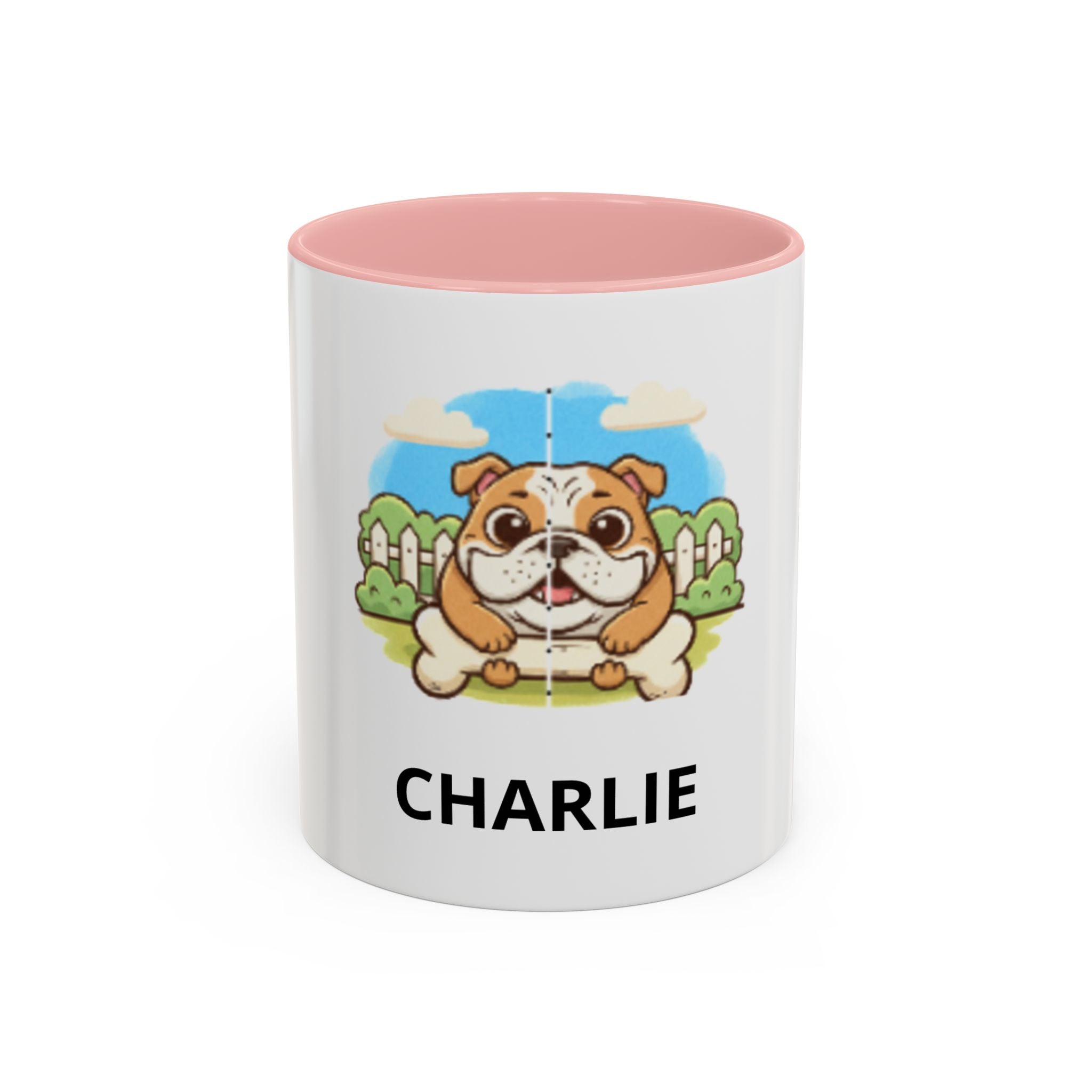 Personalized Bulldog Coffee Mug — Custom Name Accent Mug (11/15oz)