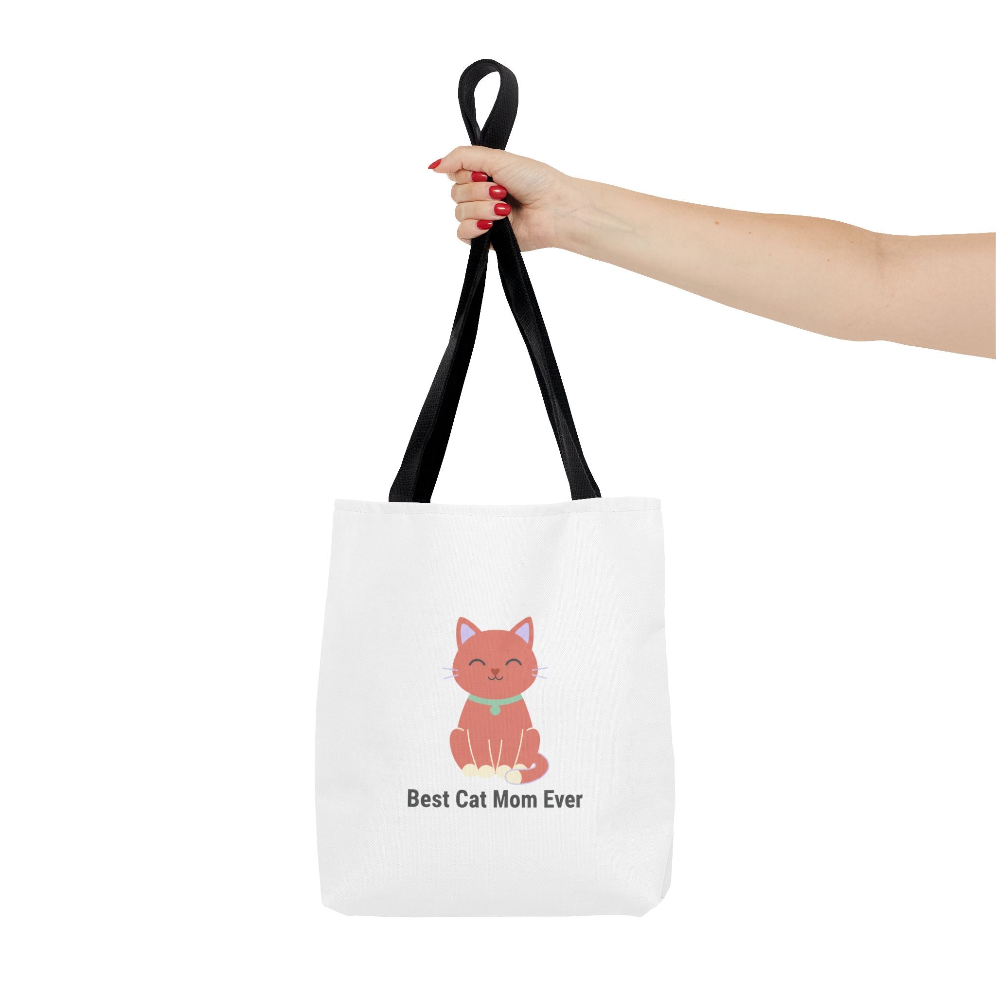 Best Cat Mom Ever Tote Bag — Cute Cat Graphic Canvas Tote for Cat Lovers
