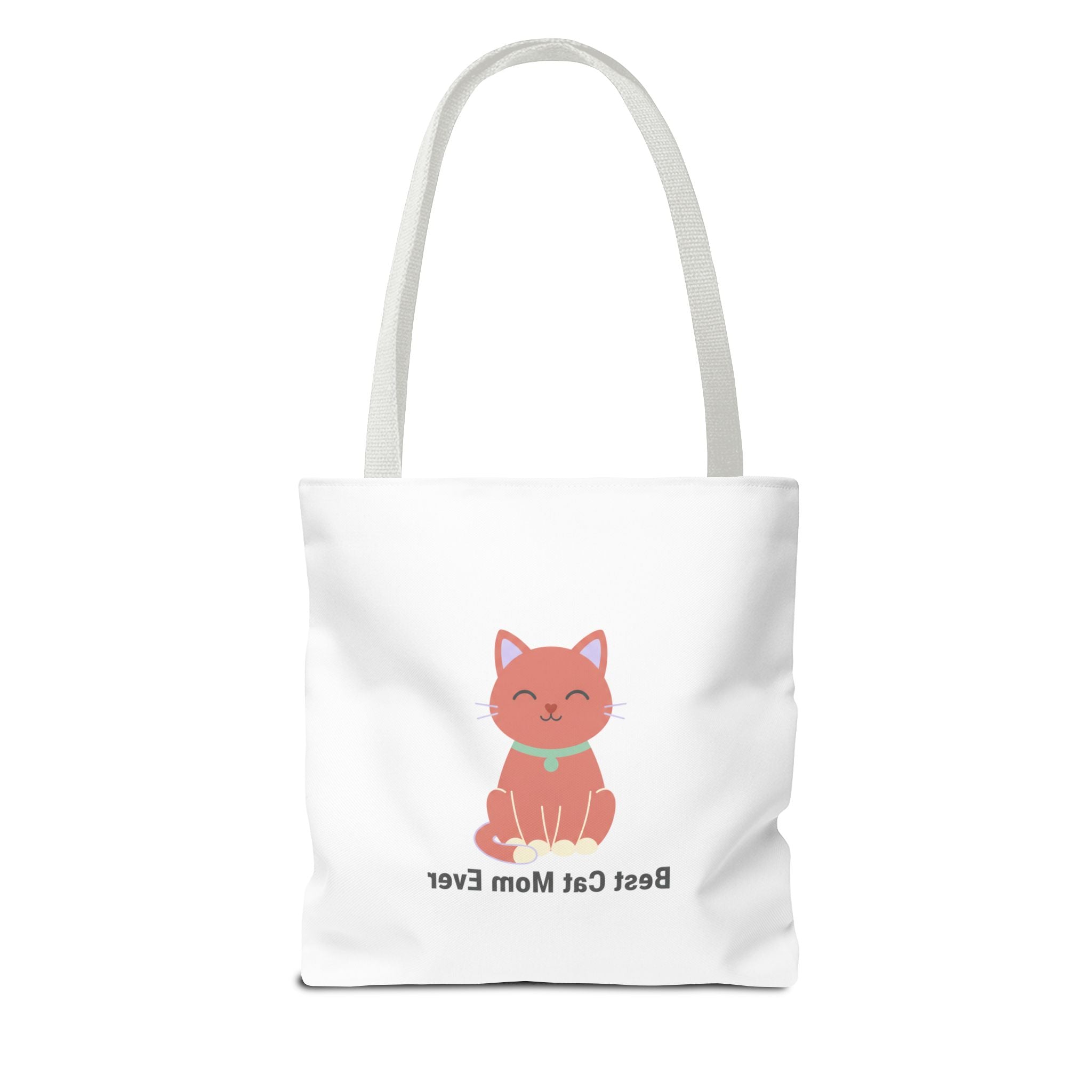 Best Cat Mom Ever Tote Bag — Cute Cat Graphic Canvas Tote for Cat Lovers