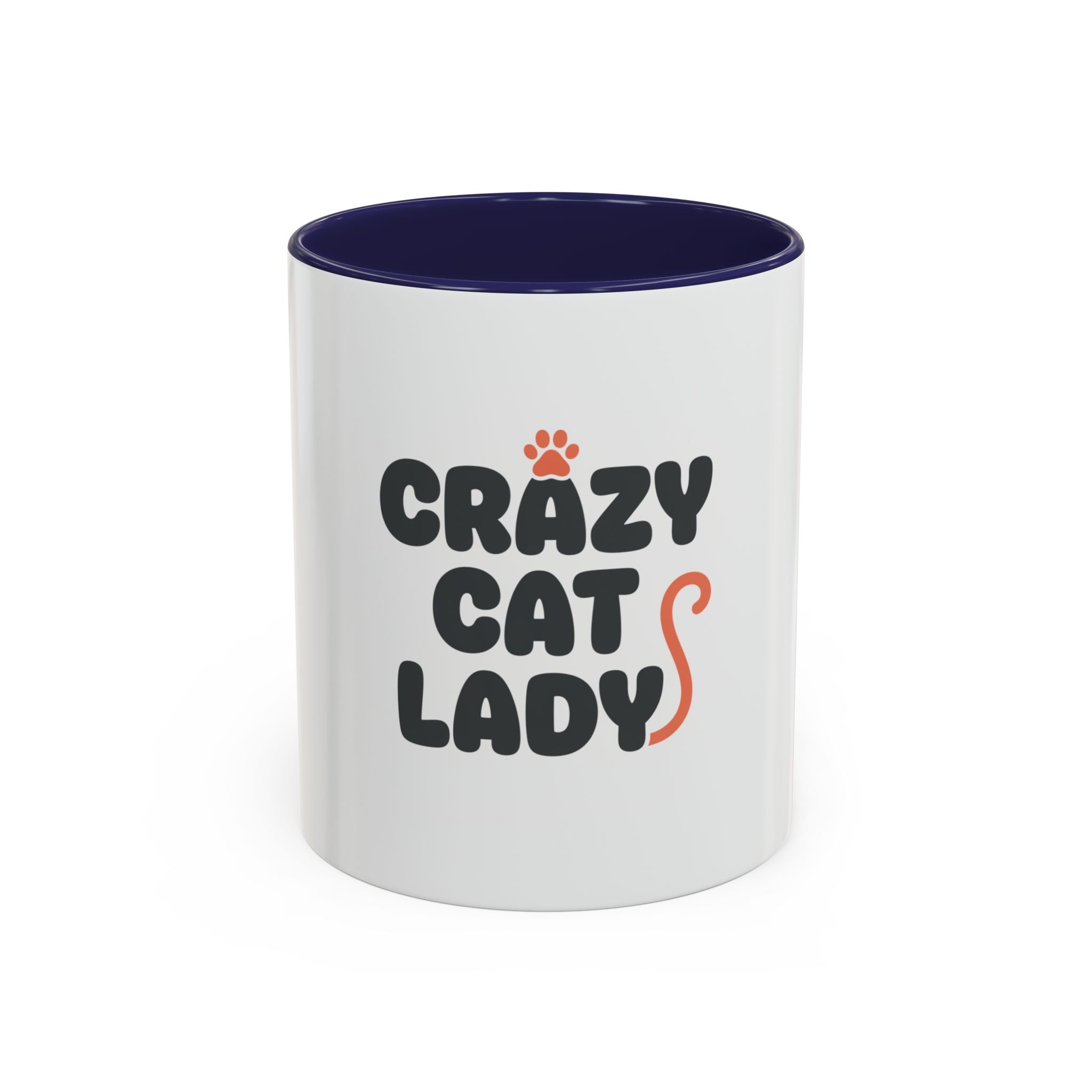 Crazy Cat Lady Accent Coffee Mug – Cute Cat Paw Typography 11/15oz