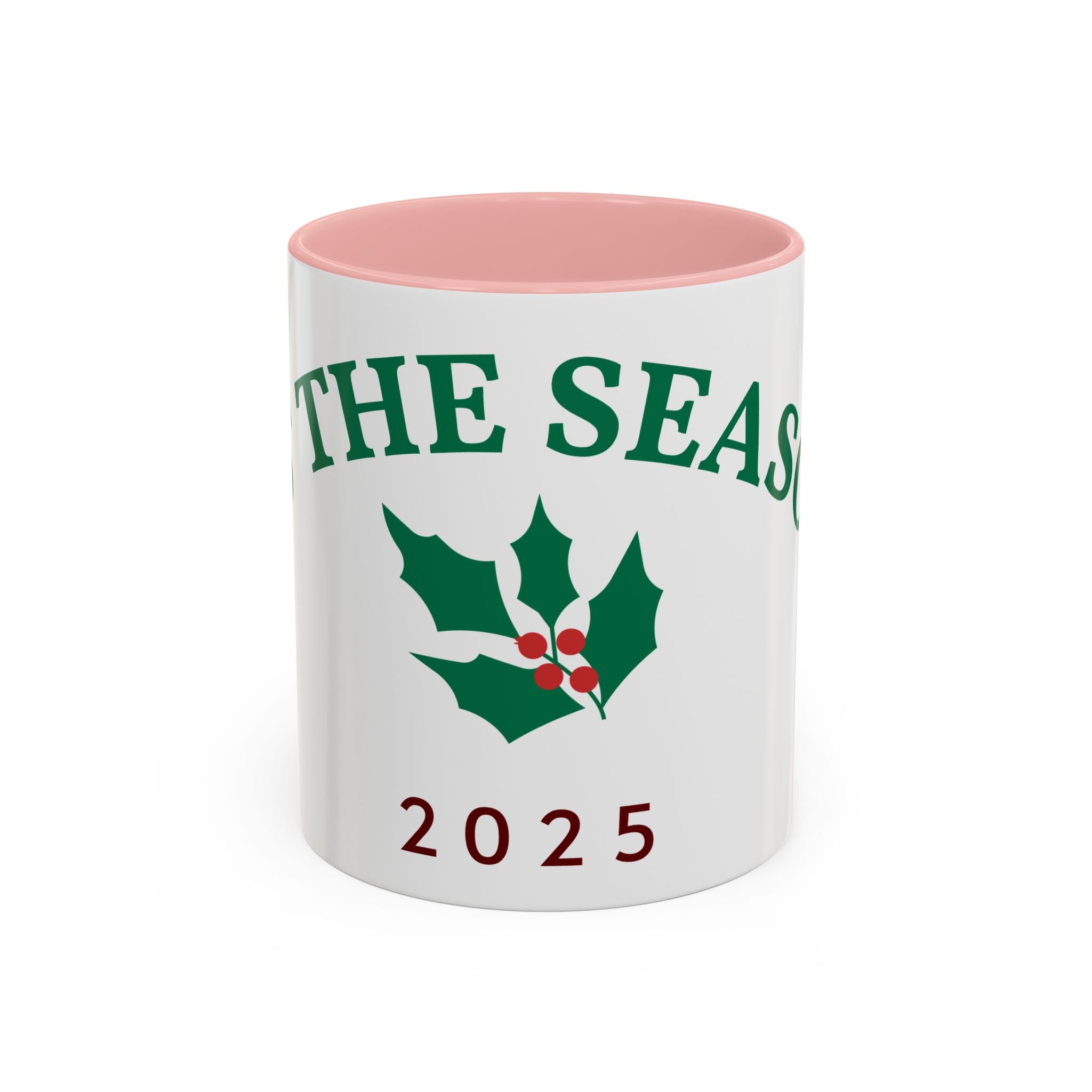 Holiday Coffee Mug - "Tis the Season 2025" Accent Ceramic Mug