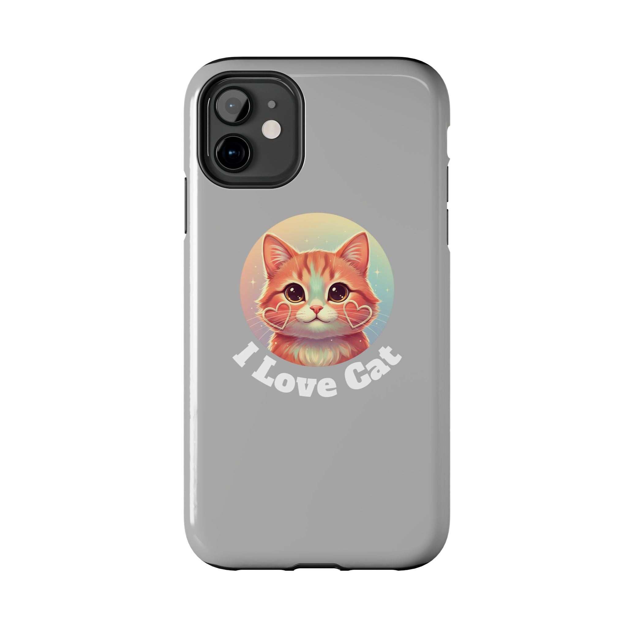 I Love Cat Tough Phone Case — Cute Retro Kitty Protective Phone Cover
