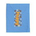 Happy Paw Print Velveteen Plush Blanket — Cozy Pet Lover Throw