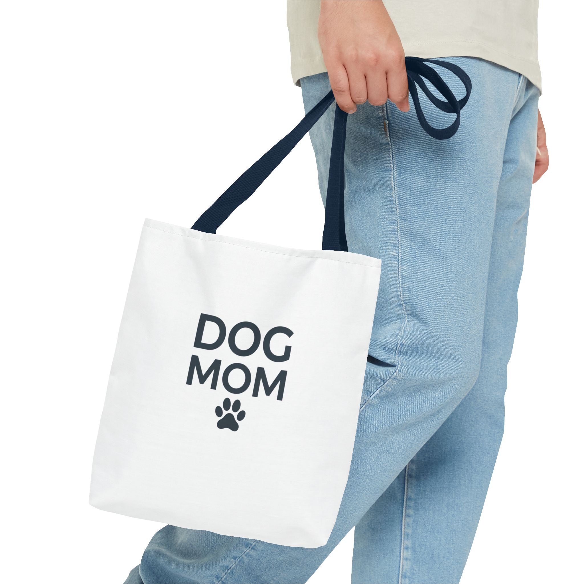 Dog Mom Tote Bag — Cute 'Dog Mom' All-Over Print Canvas Tote