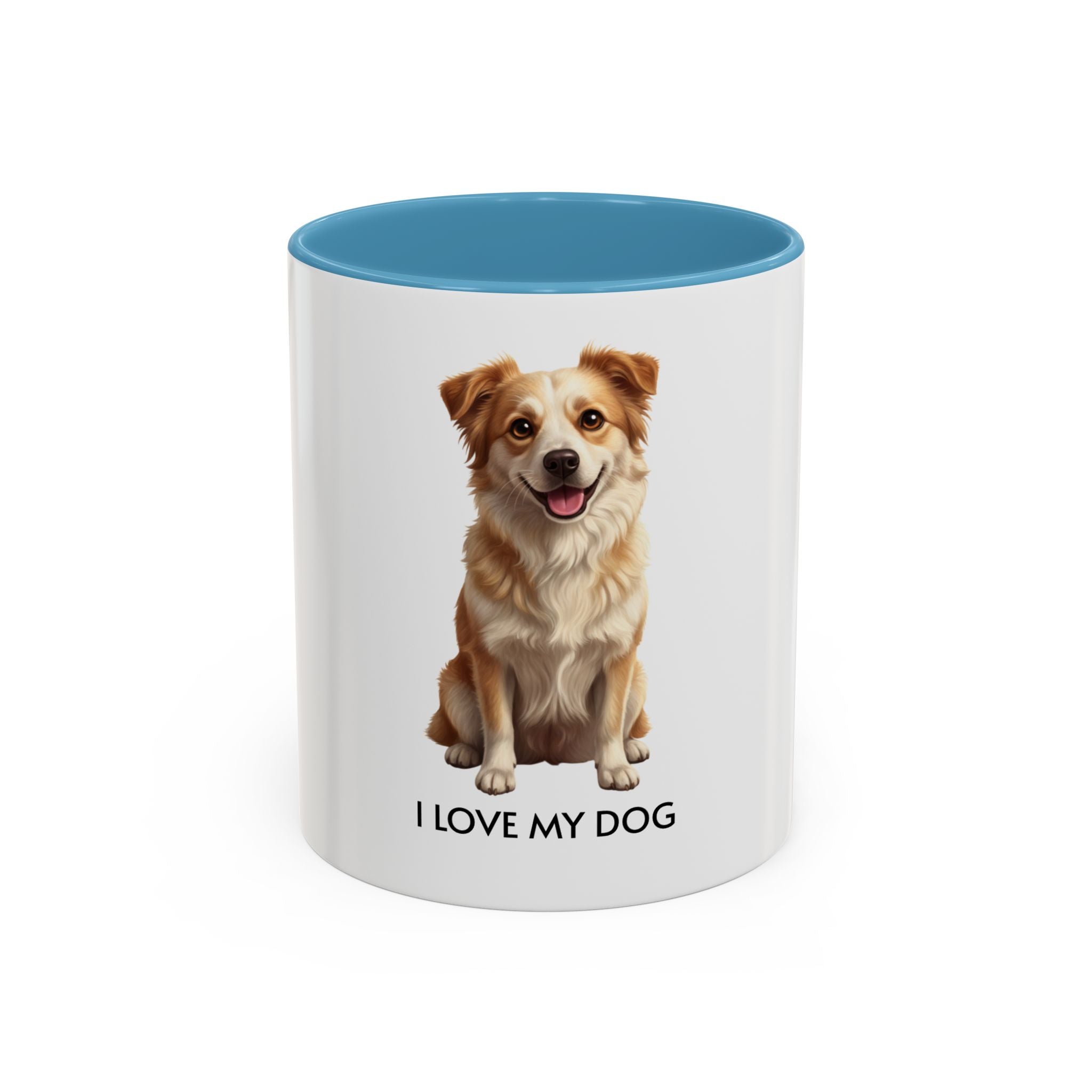 I Love My Dog Coffee Mug — Cute Dog Illustration Accent Mug (11/15oz)