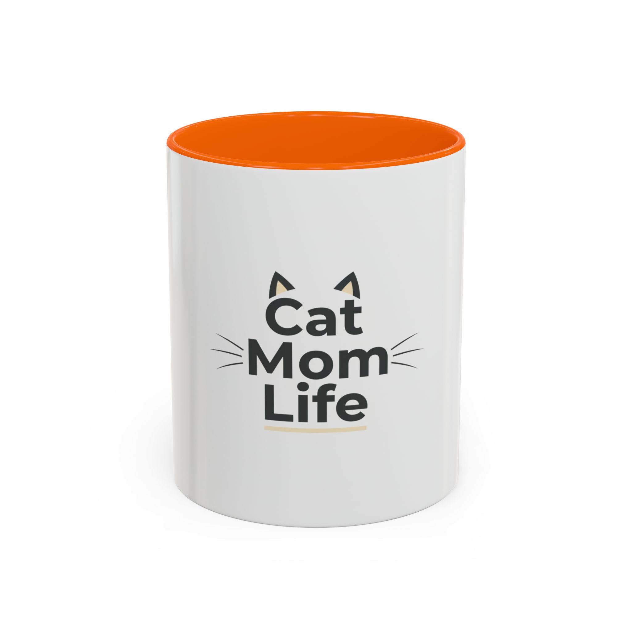 Cat Mom Life Accent Coffee Mug — Cute Cat Mom Gift (11/15 oz)