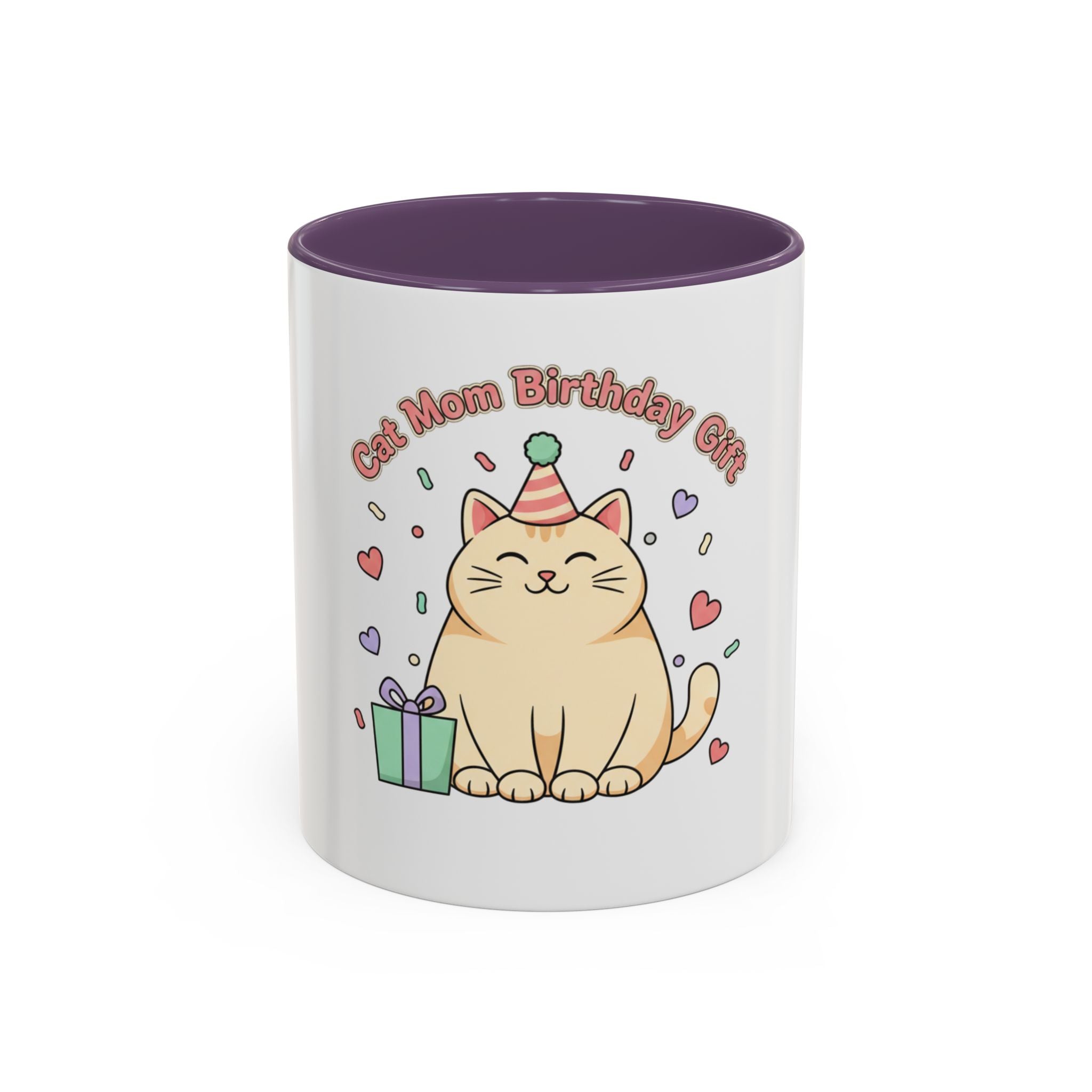 Birthday Cat Coffee Mug — Cute "Cat Mom Birthday Gift" Accent Mug (11/15 oz)