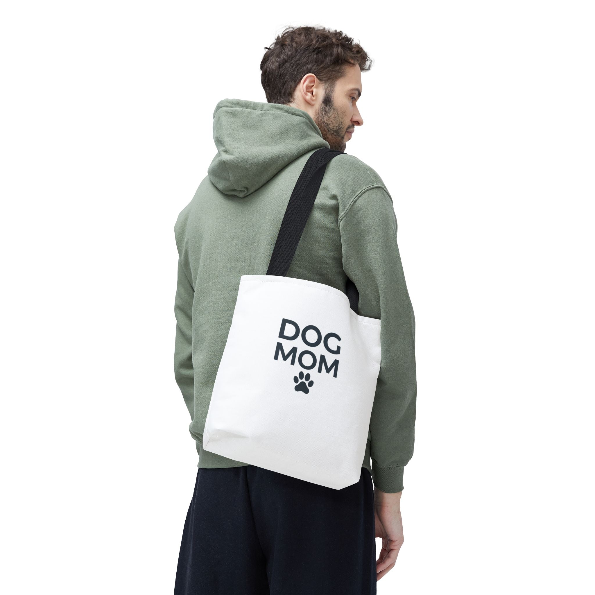 Dog Mom Tote Bag — Cute 'Dog Mom' All-Over Print Canvas Tote