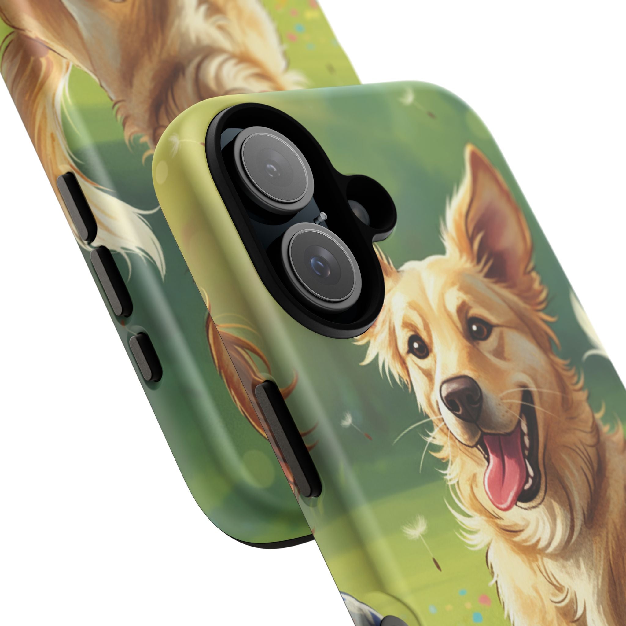 Phone Case - Personalized Cute Golden Retriever Phone Case (Name Customizable)