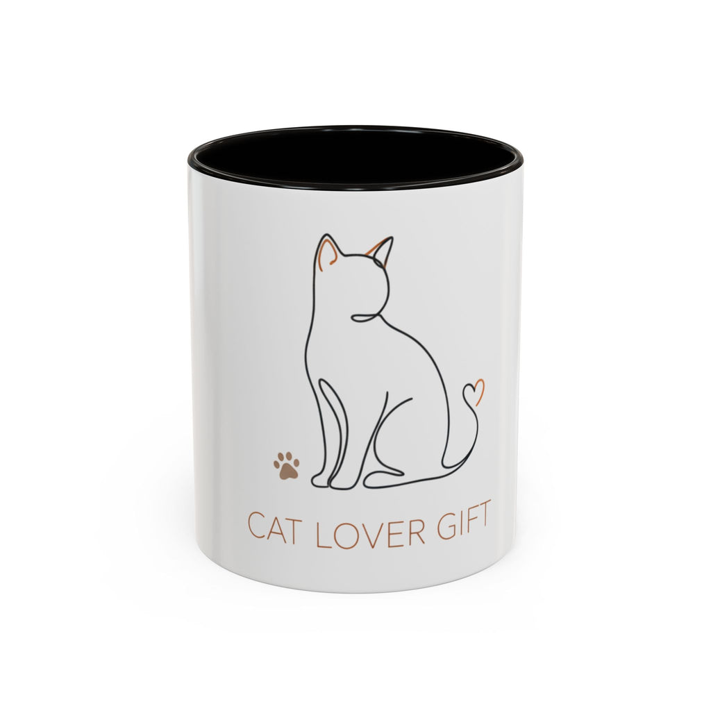 Cat Lover Mug — Minimal Line Art Coffee Cup (11oz & 15oz)
