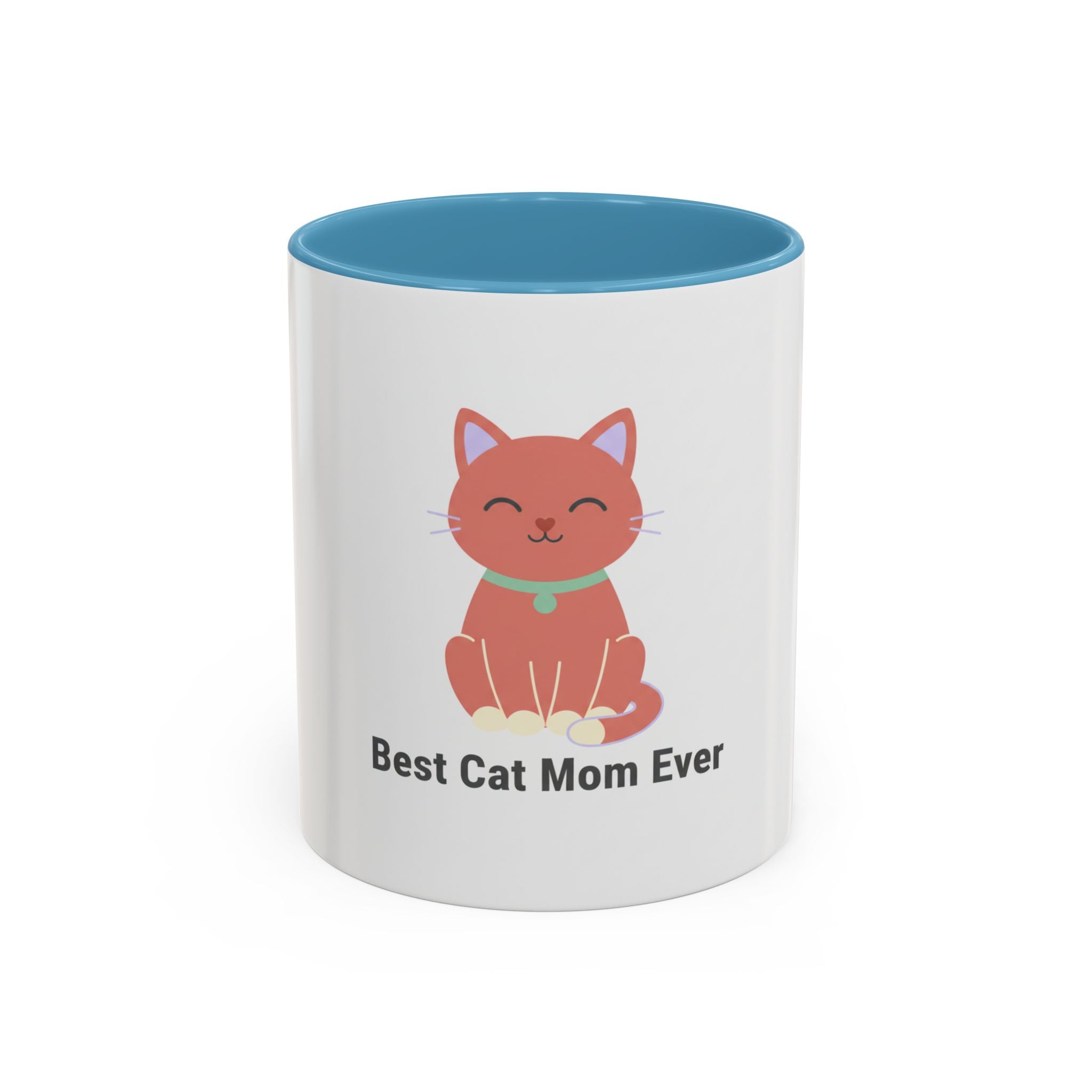 Best Cat Mom Ever Accent Mug — Cute Cat Coffee Tea Cup (11/15oz)