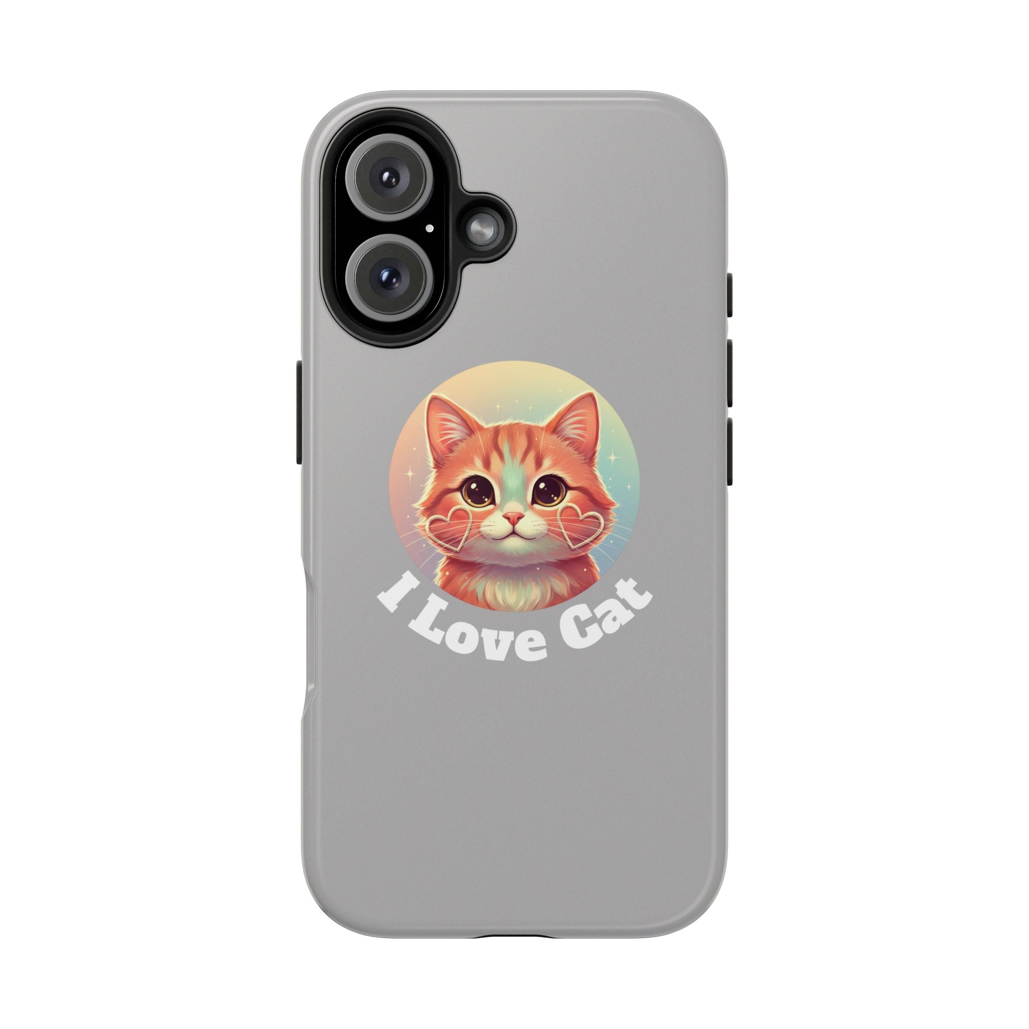 I Love Cat Tough Phone Case — Cute Retro Kitty Protective Phone Cover