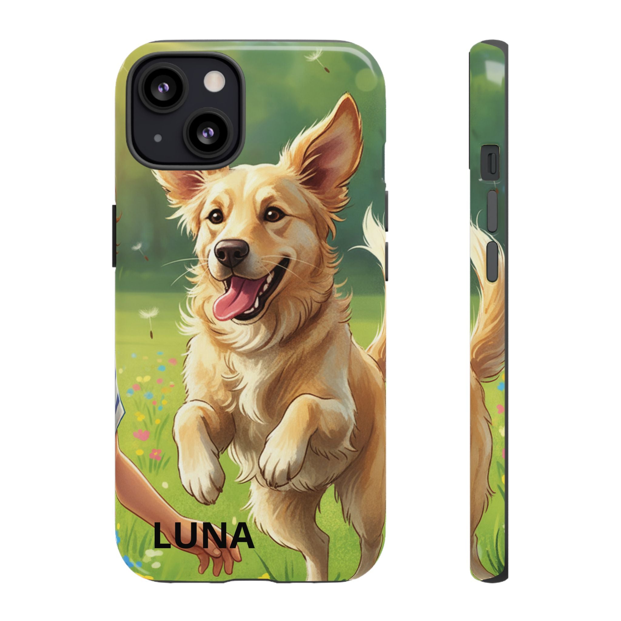 Phone Case - Personalized Cute Golden Retriever Phone Case (Name Customizable)