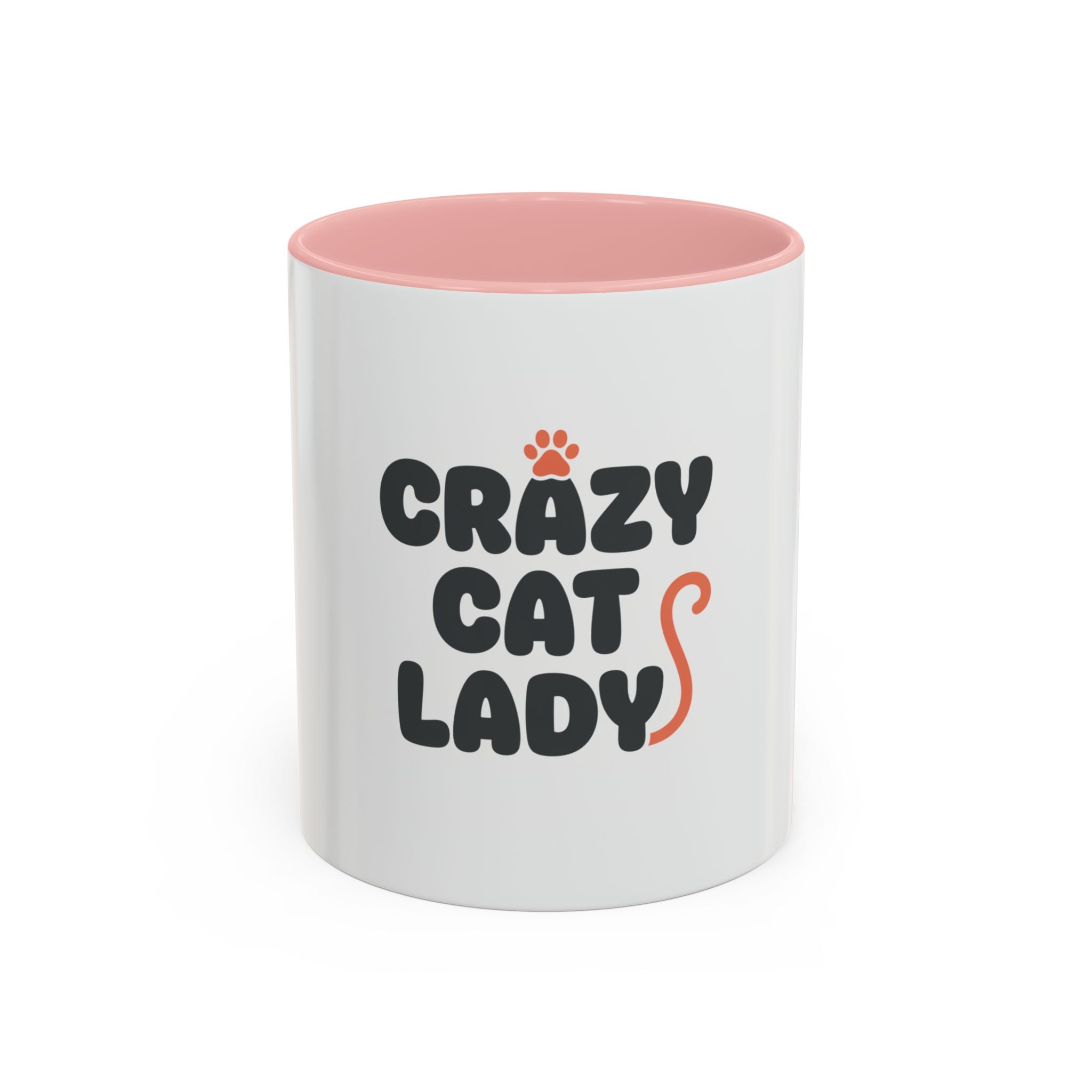 Crazy Cat Lady Accent Coffee Mug – Cute Cat Paw Typography 11/15oz
