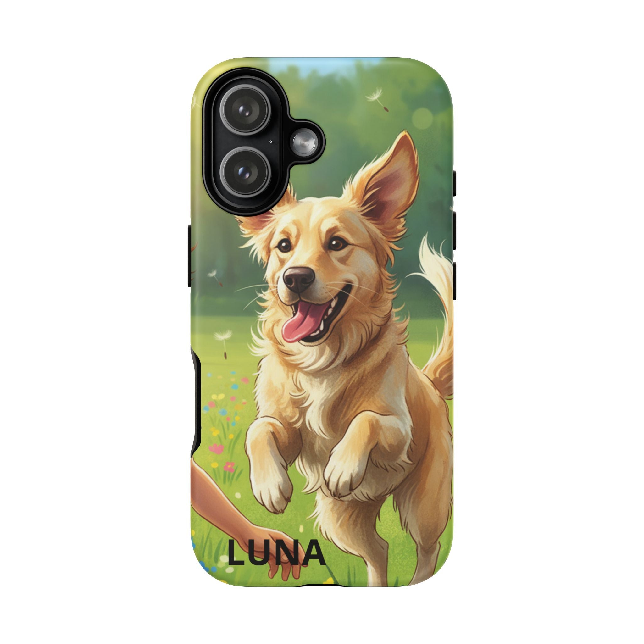 Phone Case - Personalized Cute Golden Retriever Phone Case (Name Customizable)