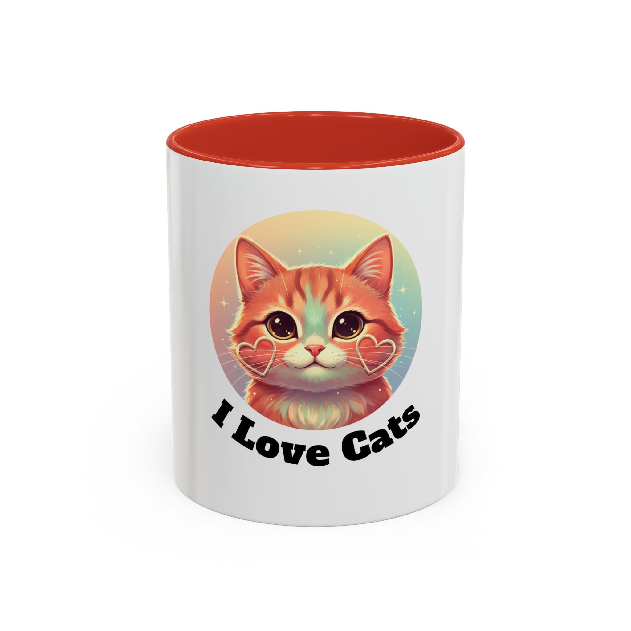 Cute Ginger Cat Accent Coffee Mug — Adorable Heart Cheeks Cat Mug (11/15oz)