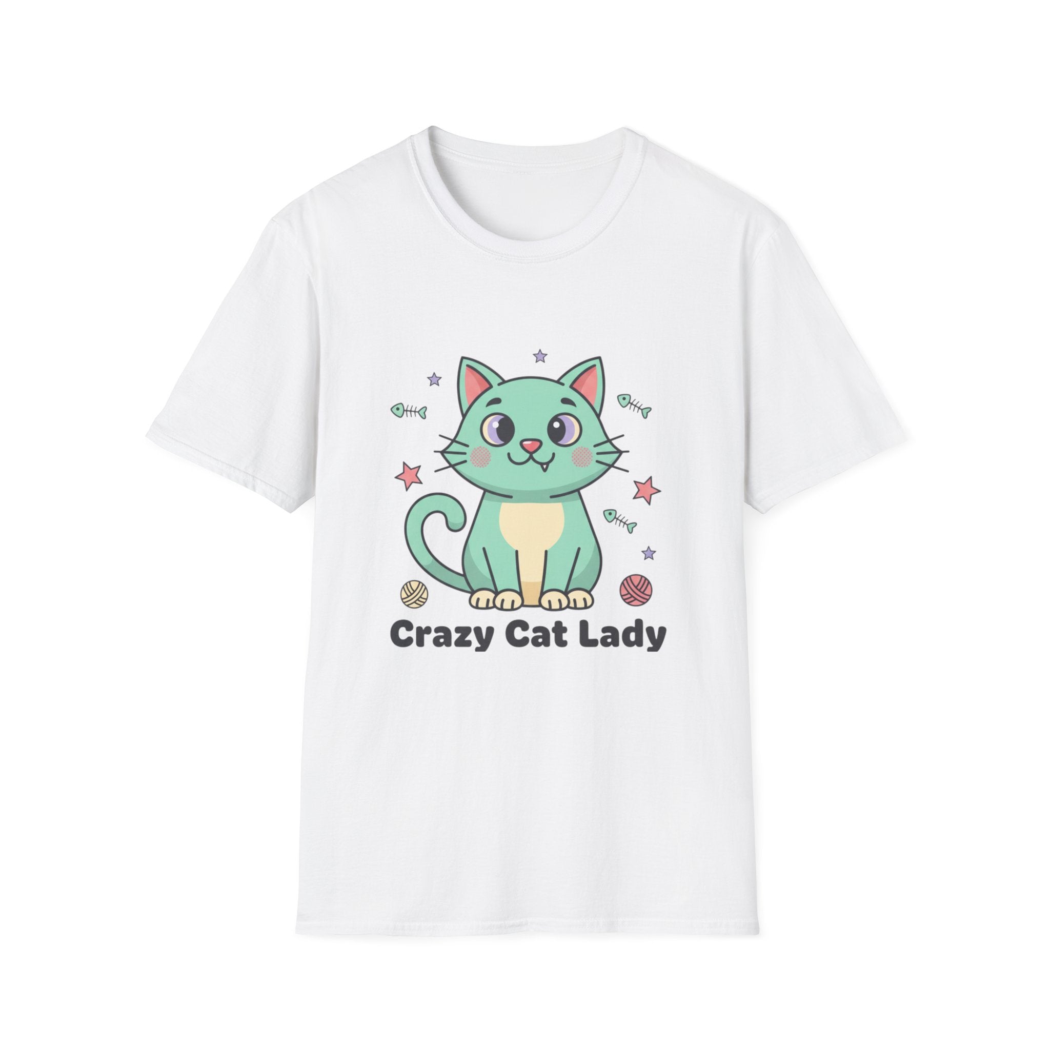 Crazy Cat Lady T-Shirt — Cute Pastel Kitten Graphic Tee for Cat Lovers