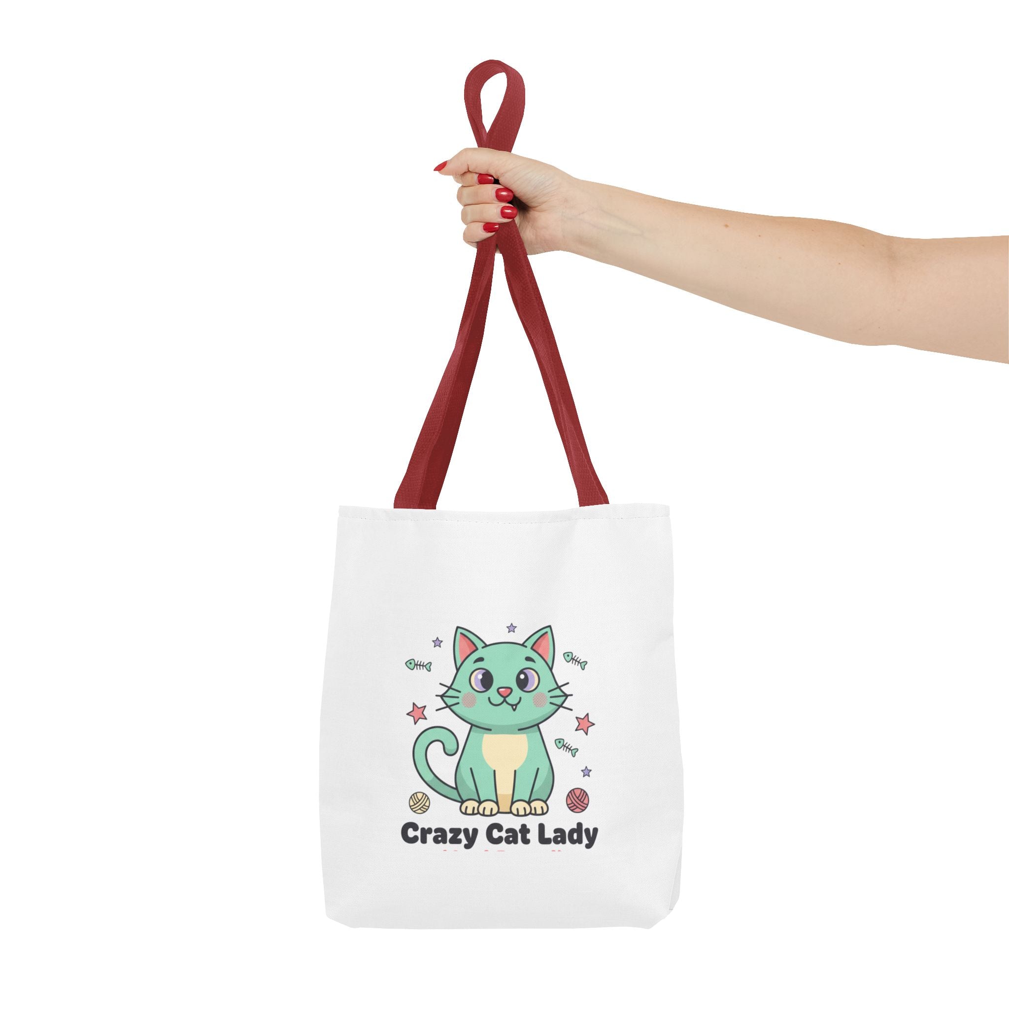 Crazy Cat Lady Tote Bag — Cute Cartoon Cat All-Over Print