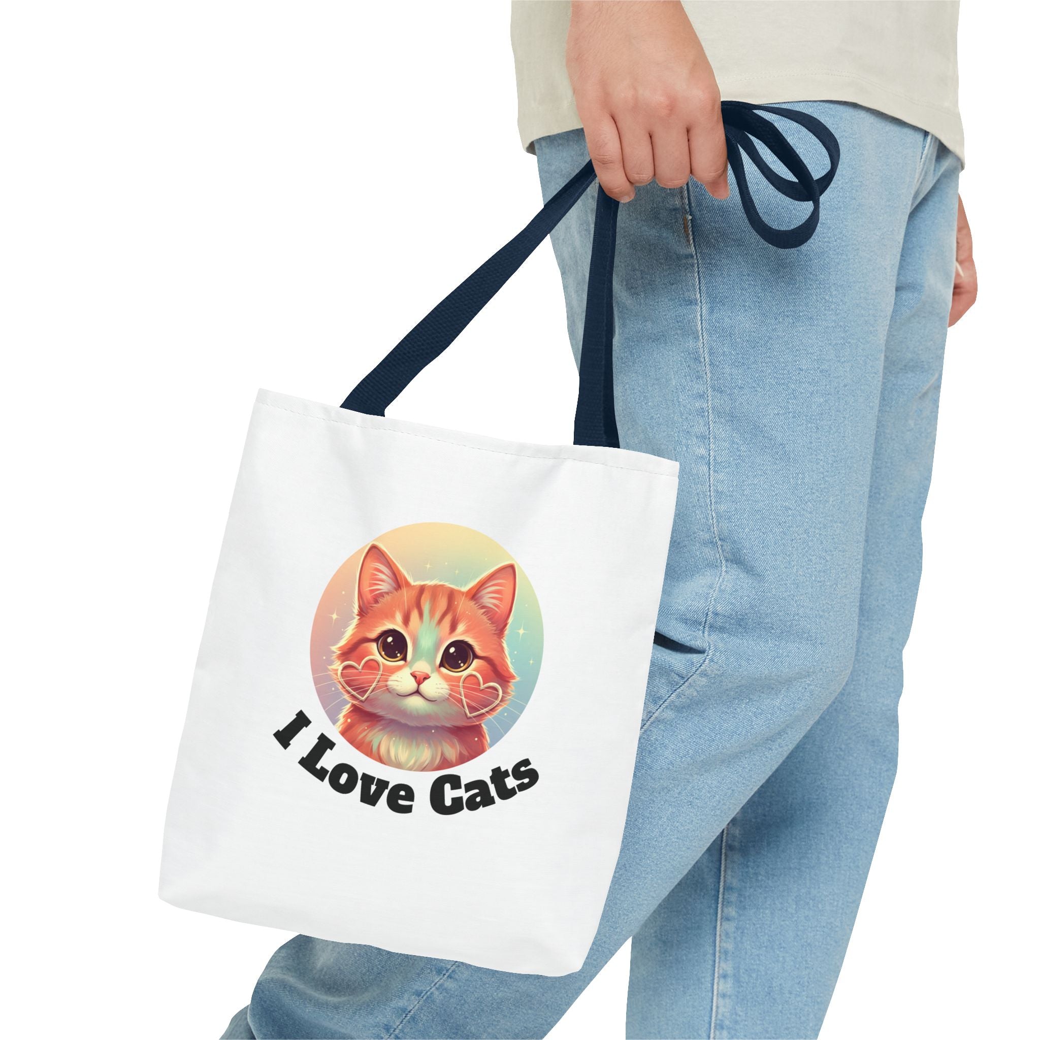 Cat Lover Tote Bag — Cute "I Love Cat" Kitty Canvas Tote