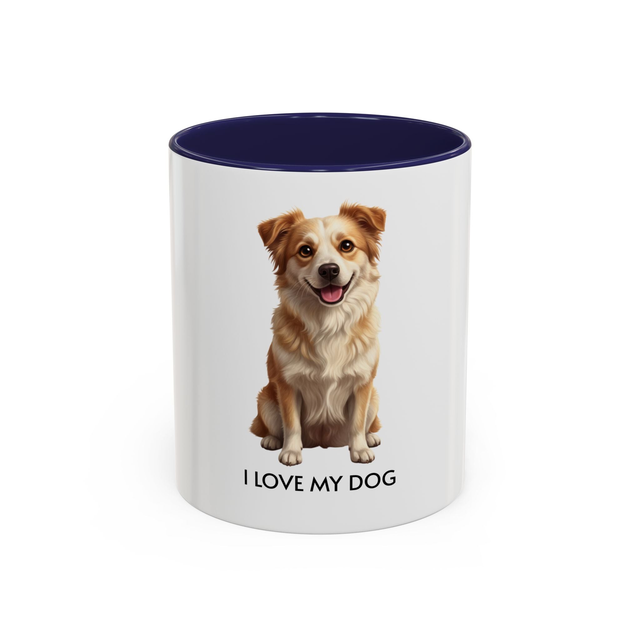 I Love My Dog Coffee Mug — Cute Dog Illustration Accent Mug (11/15oz)