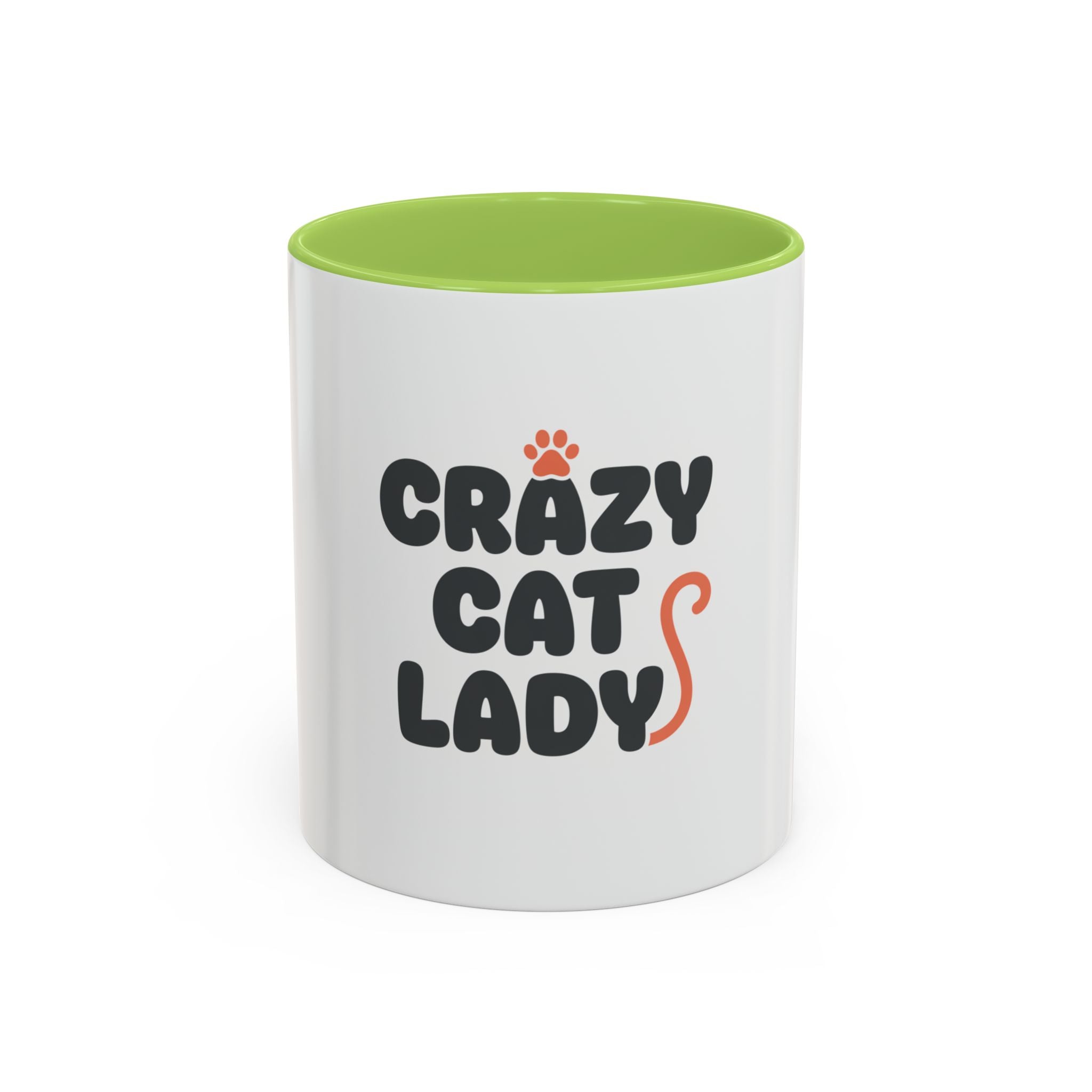 Crazy Cat Lady Accent Coffee Mug – Cute Cat Paw Typography 11/15oz