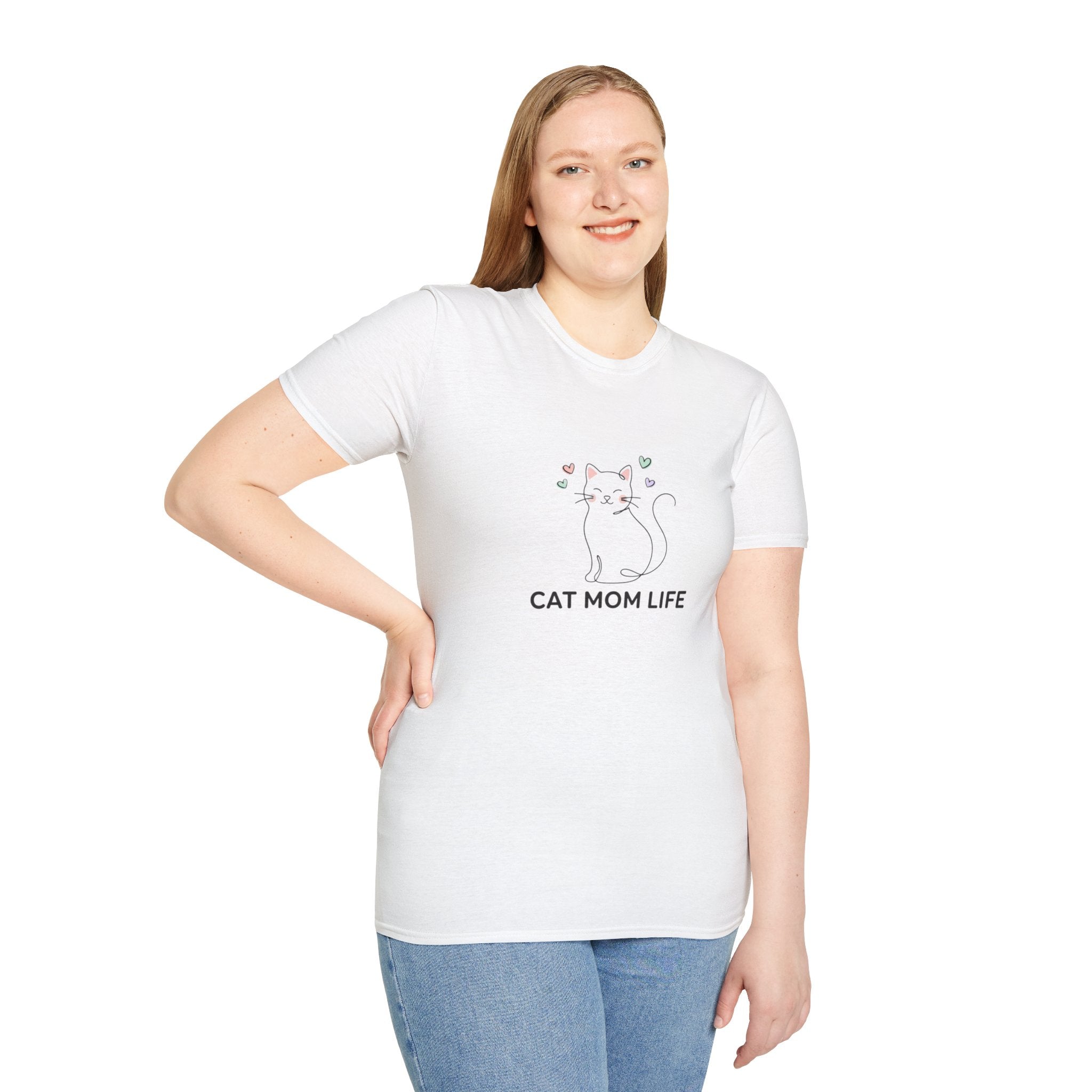 Cat Mom Life T-Shirt — Cute Minimal Cat Graphic Tee for Cat Lovers