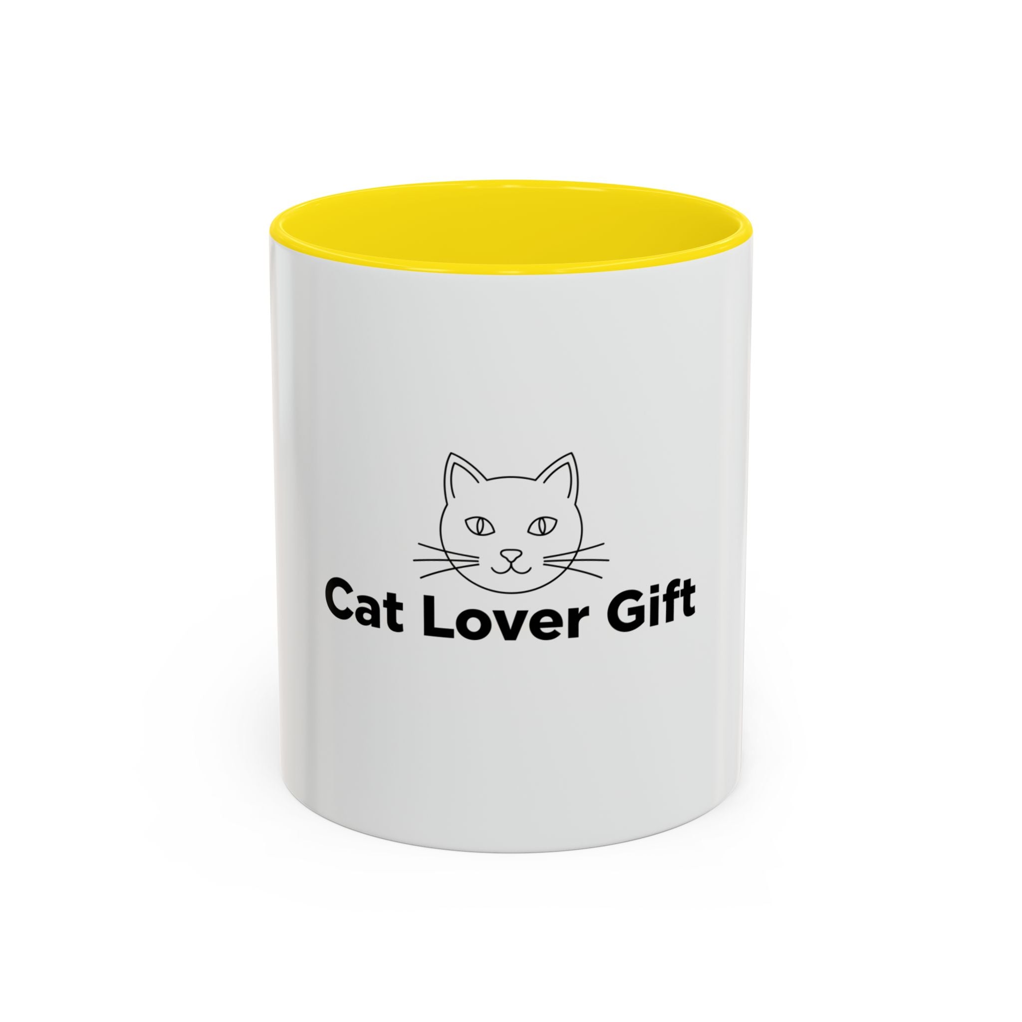 Cat Lover Accent Coffee Mug — Cute Cat Face Gift (11oz & 15oz)