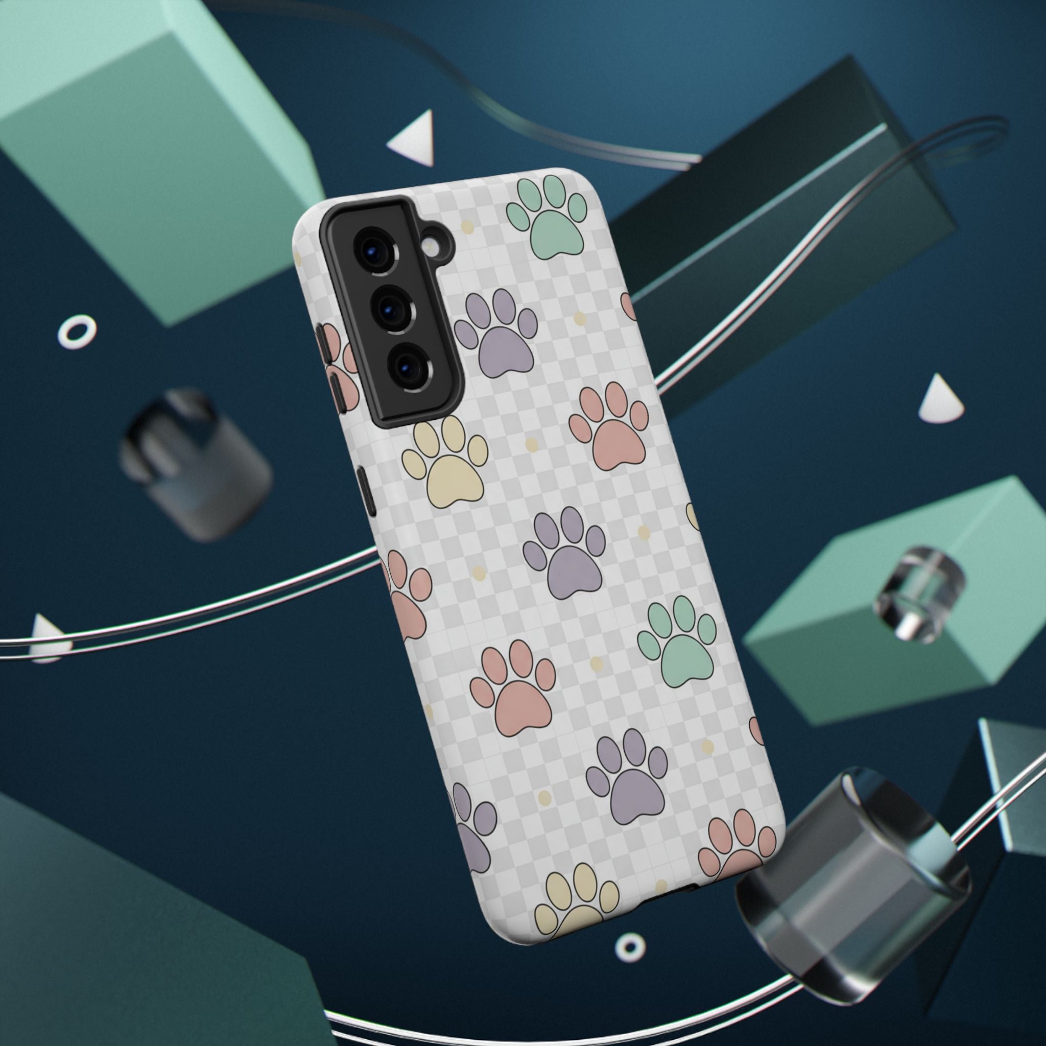 Paw Print Impact Phone Case — Pastel Pet Protector