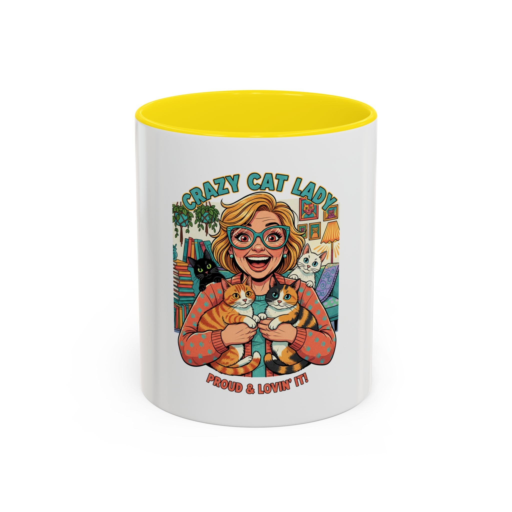Crazy Cat Lady Coffee Mug – "Proud & Lovin' It" Accent 11/15oz