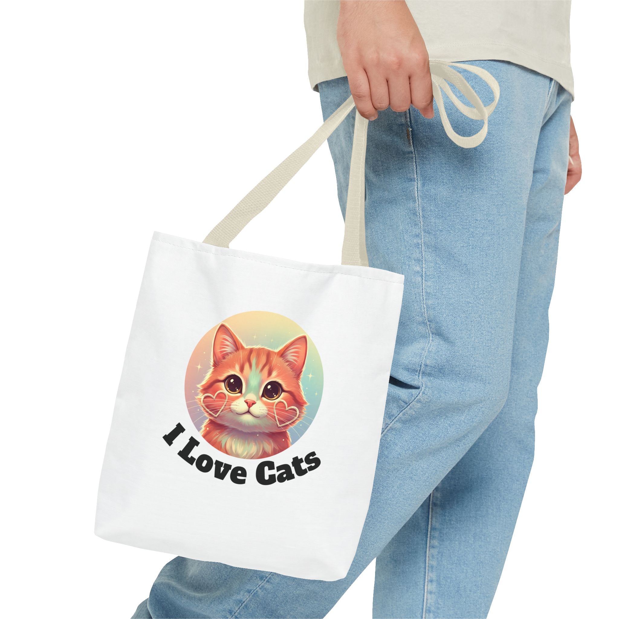 Cat Lover Tote Bag — Cute "I Love Cat" Kitty Canvas Tote