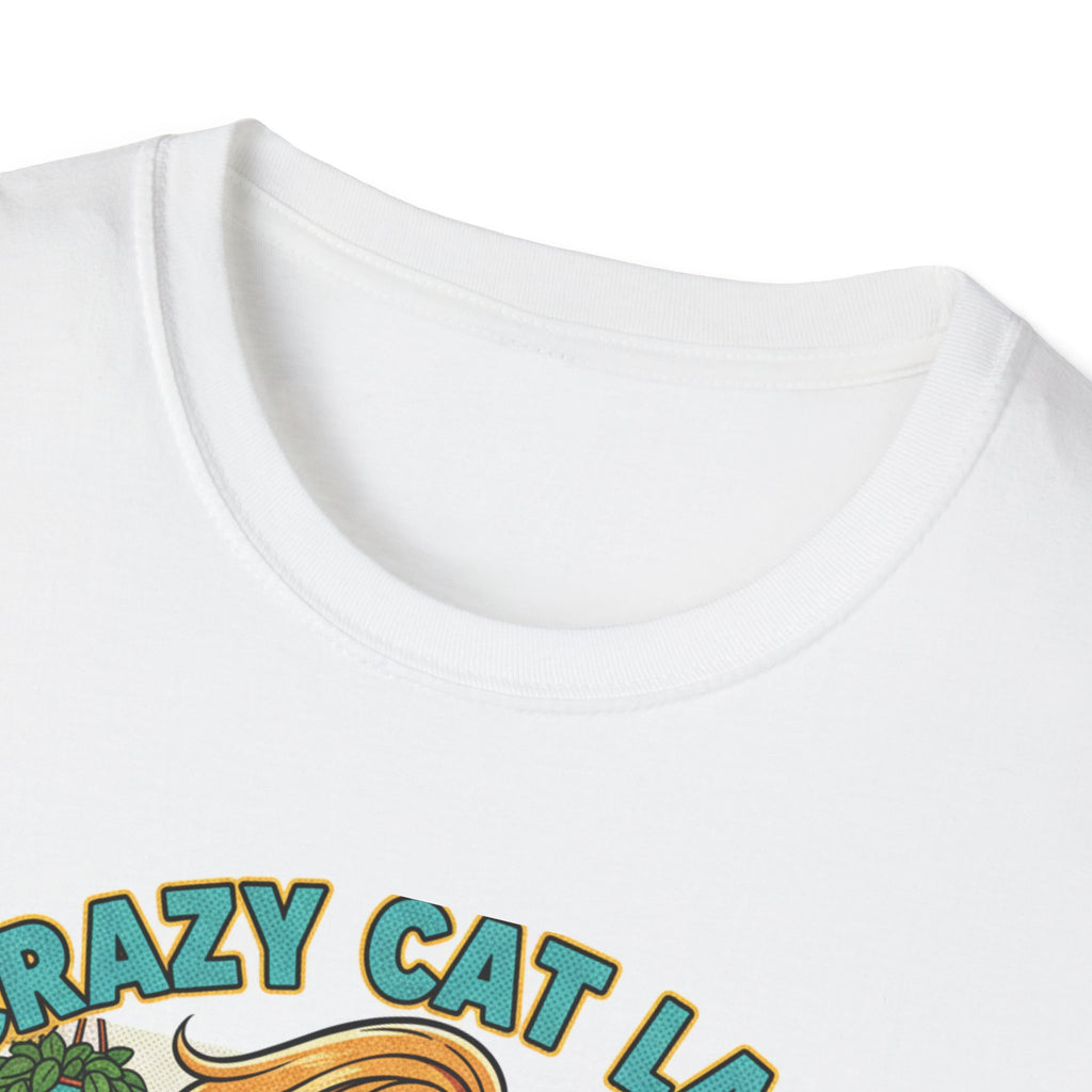 Crazy Cat Lady T-Shirt – Retro 'Crazy Cat Lady' Illustration with Cats (Purrs & Love It)