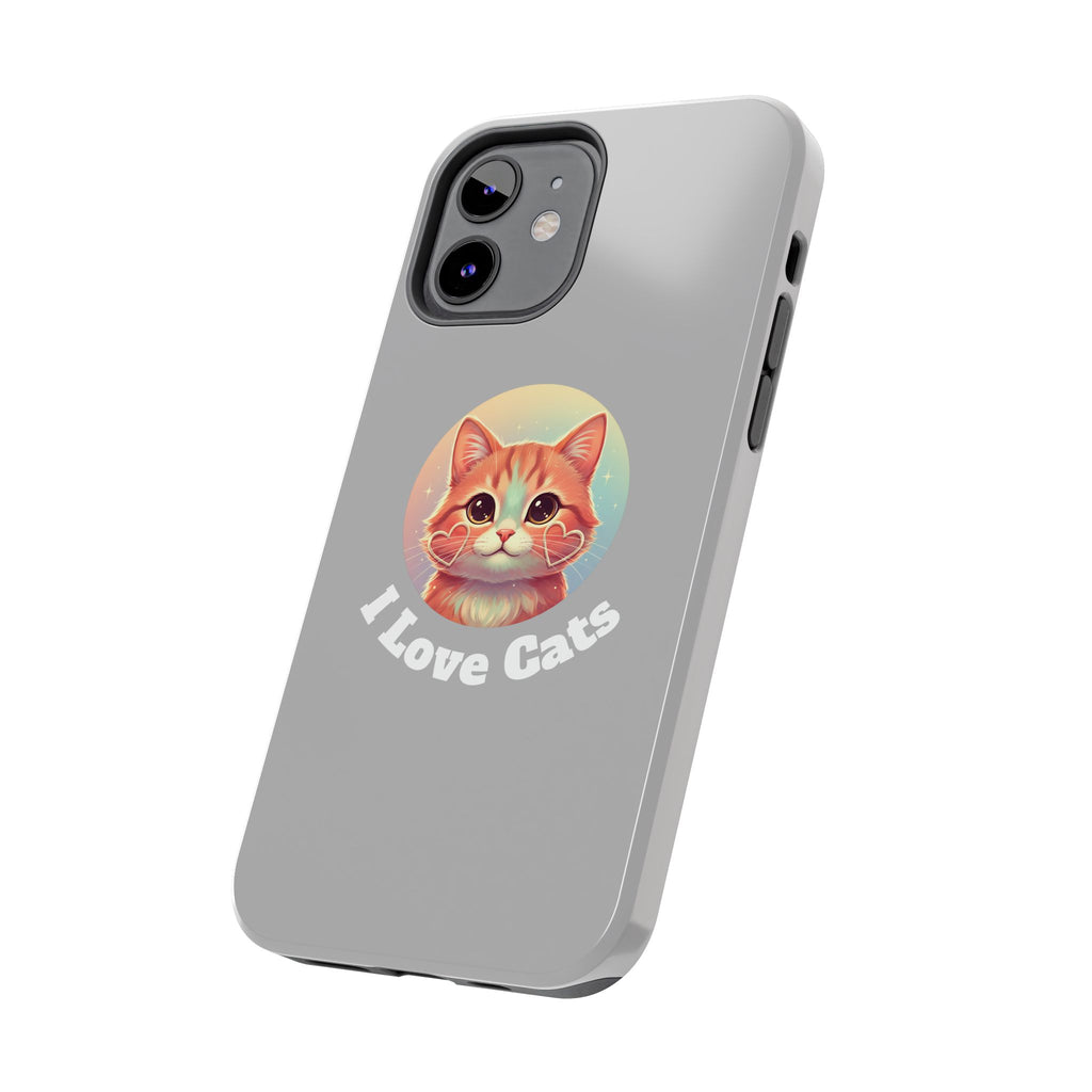 I Love Cat Tough Phone Case — Cute Retro Kitty Protective Phone Cover