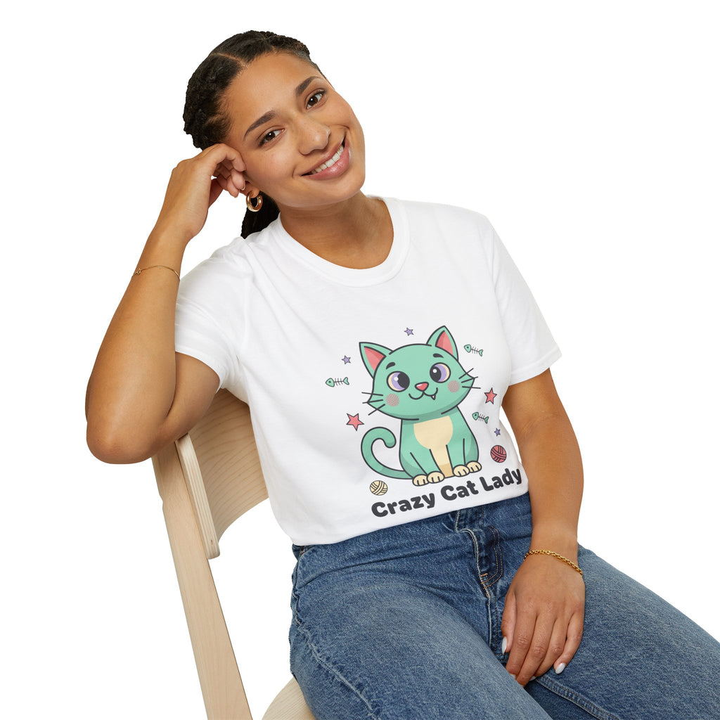 Crazy Cat Lady T-Shirt — Cute Pastel Kitten Graphic Tee for Cat Lovers