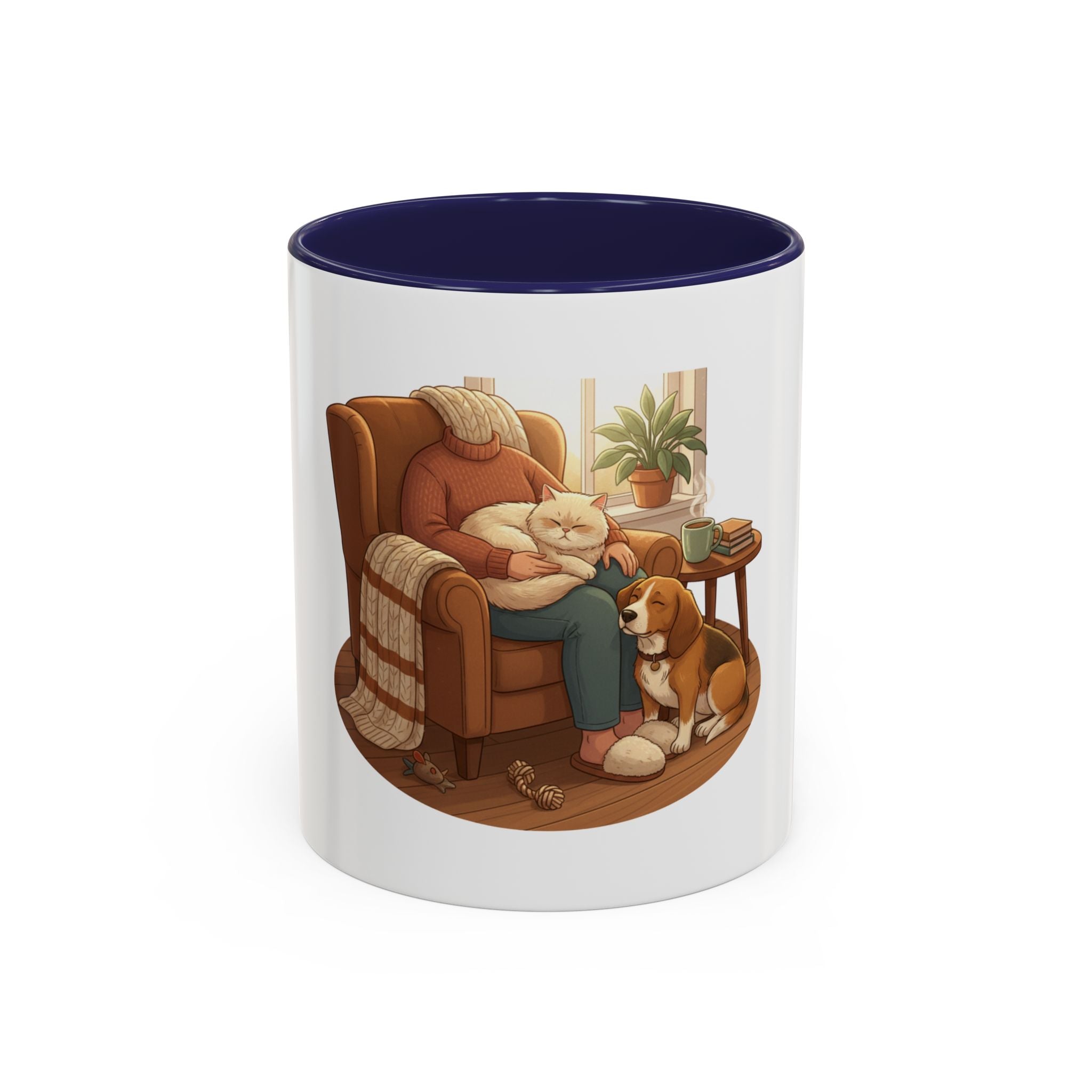 Cozy Pet Lover Mug – Ceramic Accent Mug with Dog Illustration, Warm Home Coffee Cup, 11oz & 15oz