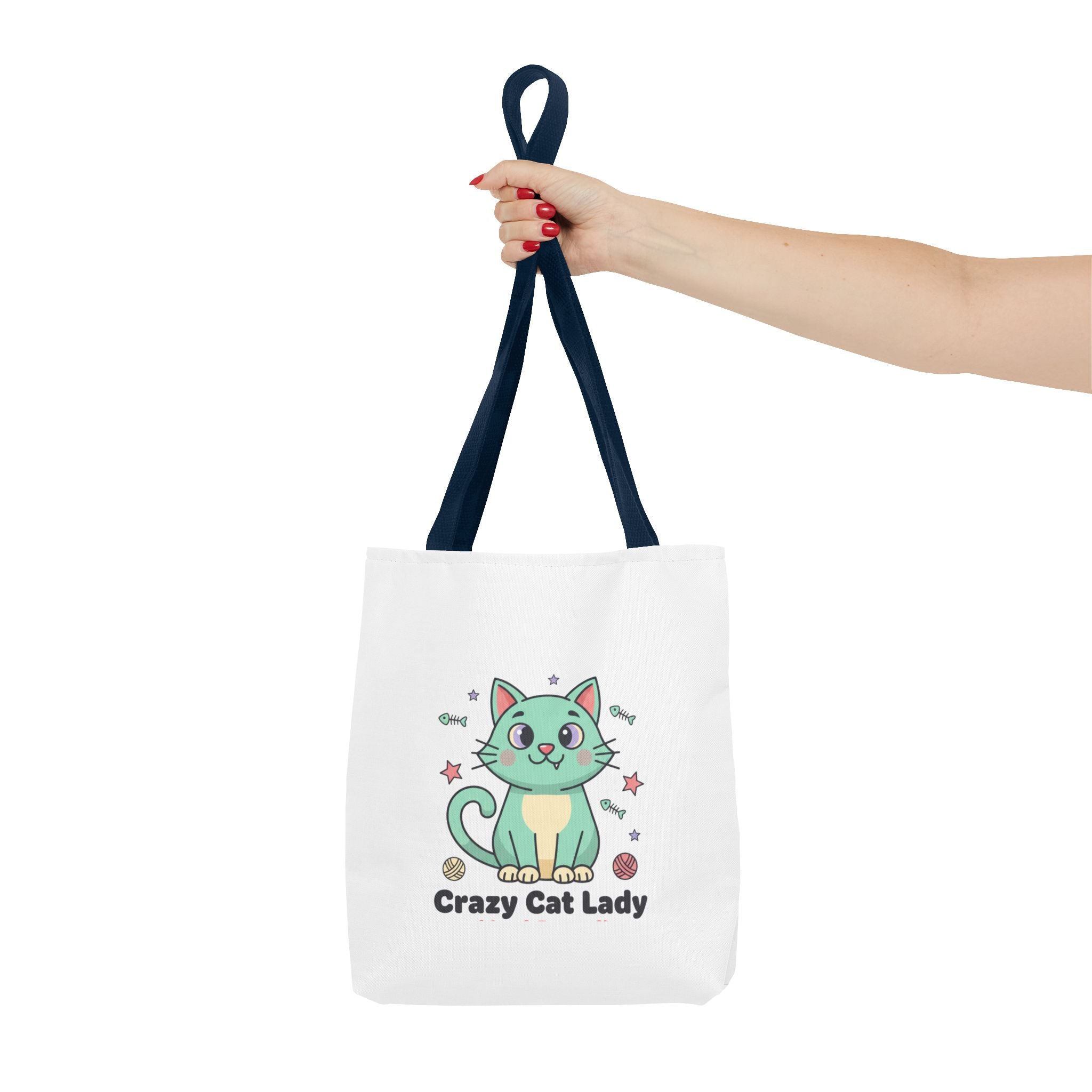 Crazy Cat Lady Tote Bag — Cute Cartoon Cat All-Over Print