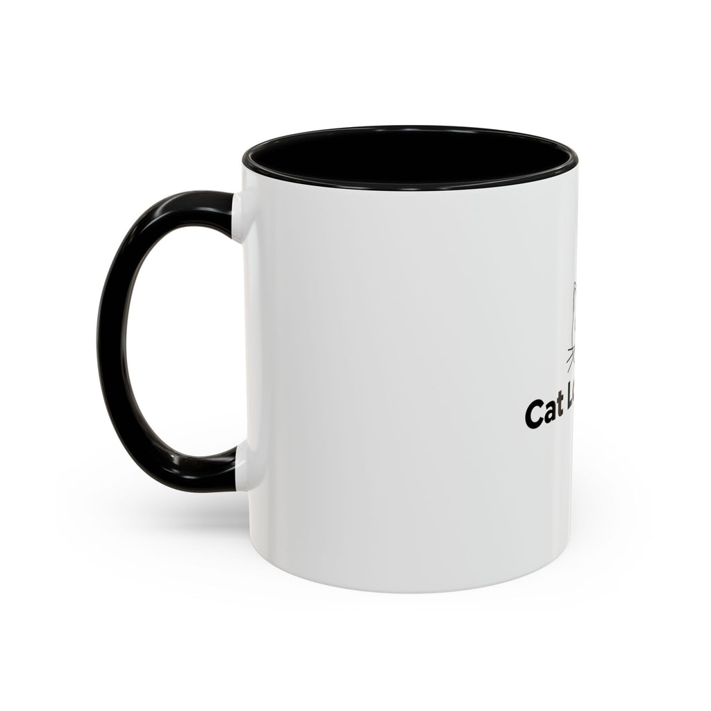 Cat Lover Accent Coffee Mug — Cute Cat Face Gift (11oz & 15oz)