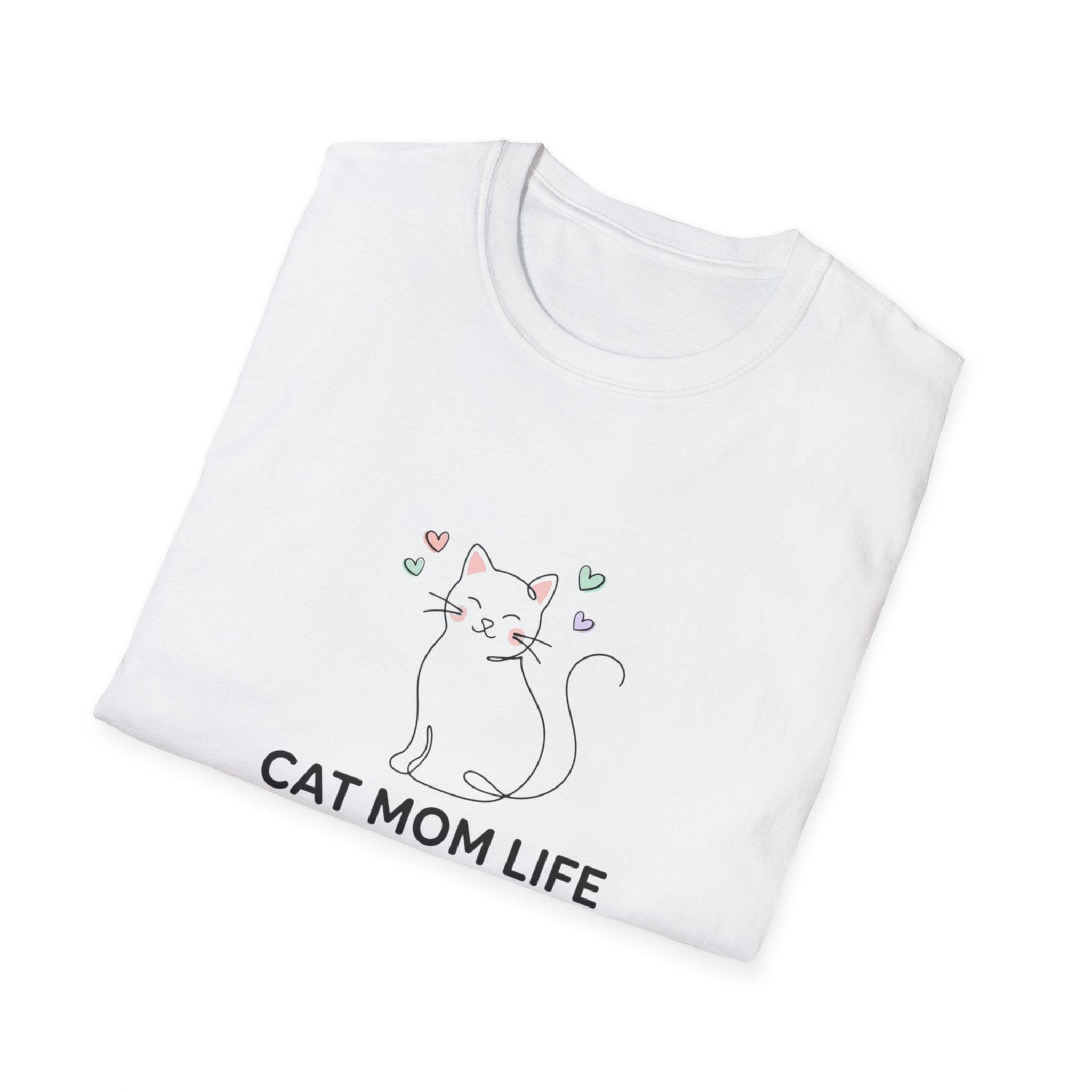 Cat Mom Life T-Shirt — Cute Minimal Cat Graphic Tee for Cat Lovers