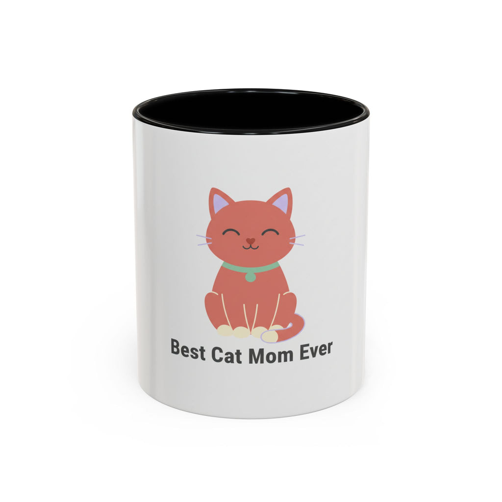 Best Cat Mom Ever Accent Mug — Cute Cat Coffee Tea Cup (11/15oz)