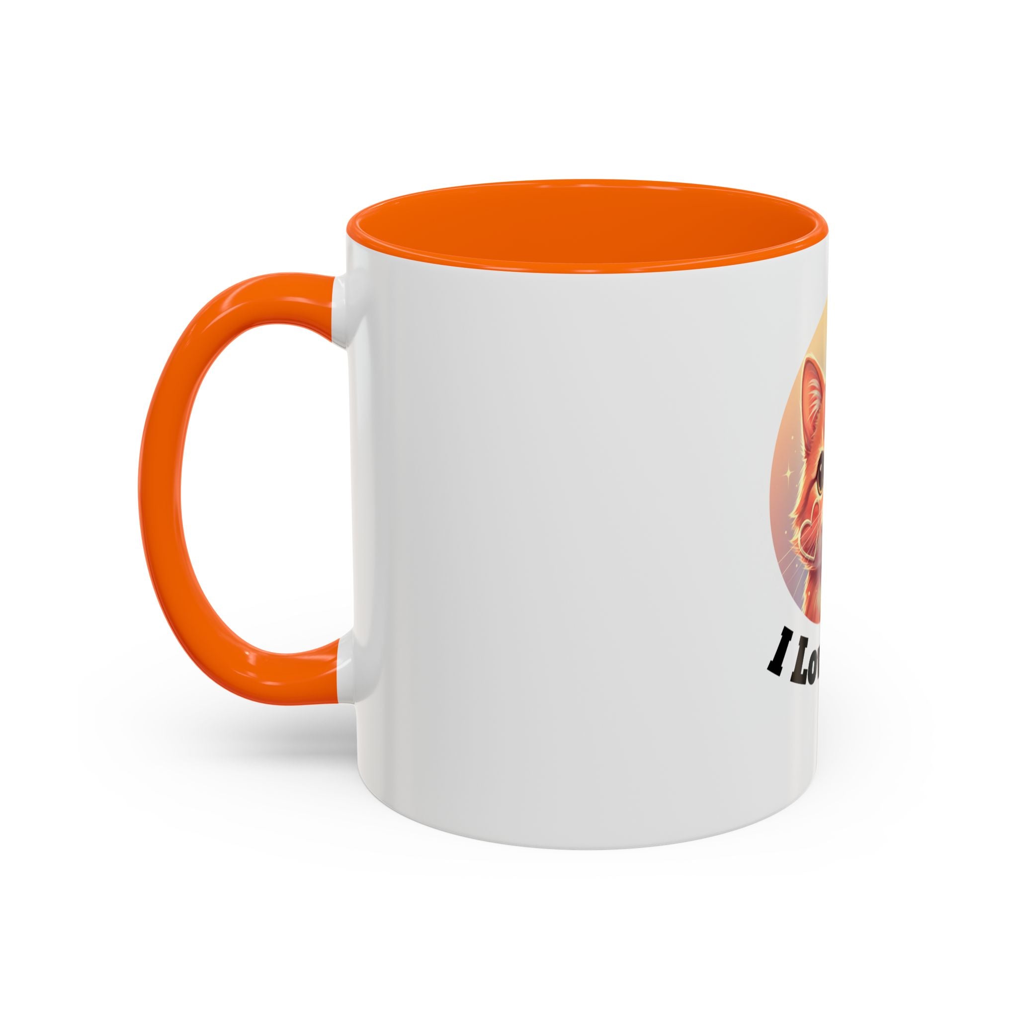 Cute Ginger Cat Accent Coffee Mug — Adorable Heart Cheeks Cat Mug (11/15oz)