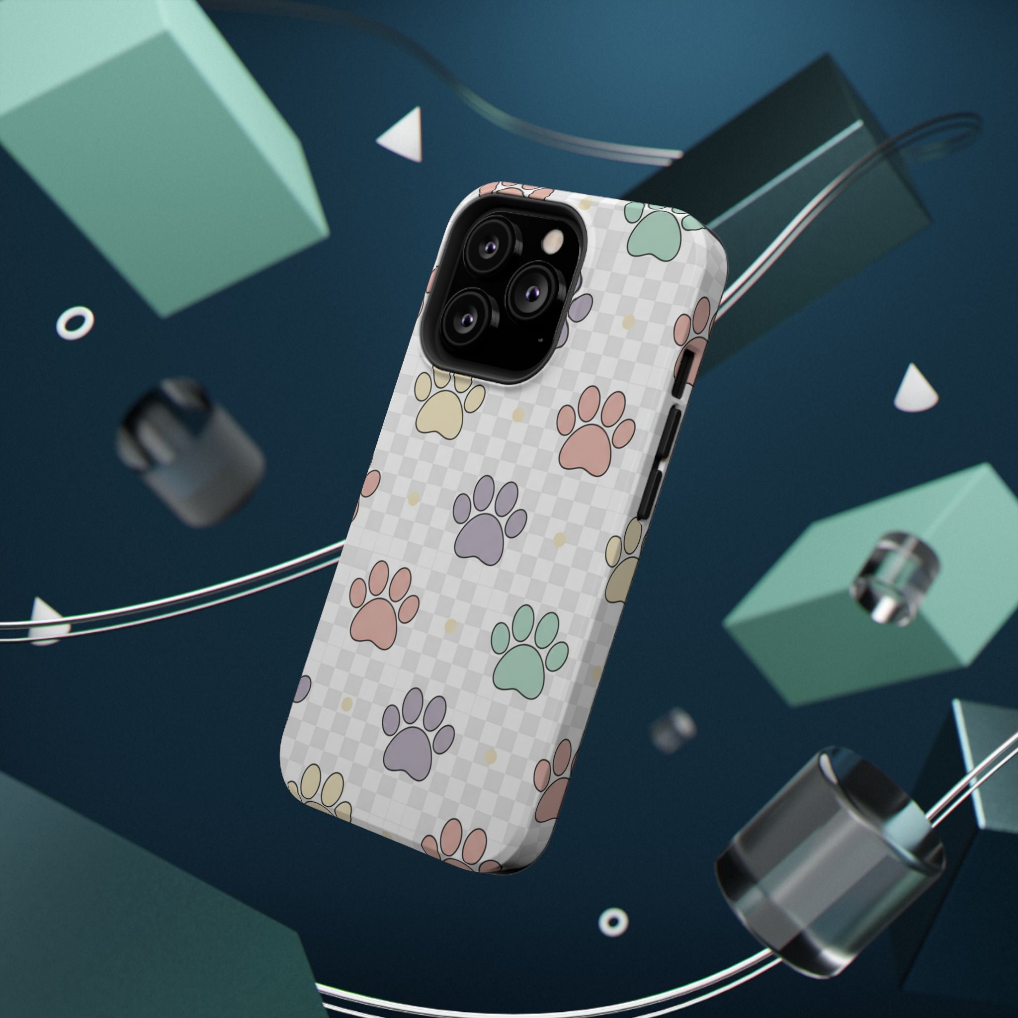 Paw Print Impact Phone Case — Pastel Pet Protector