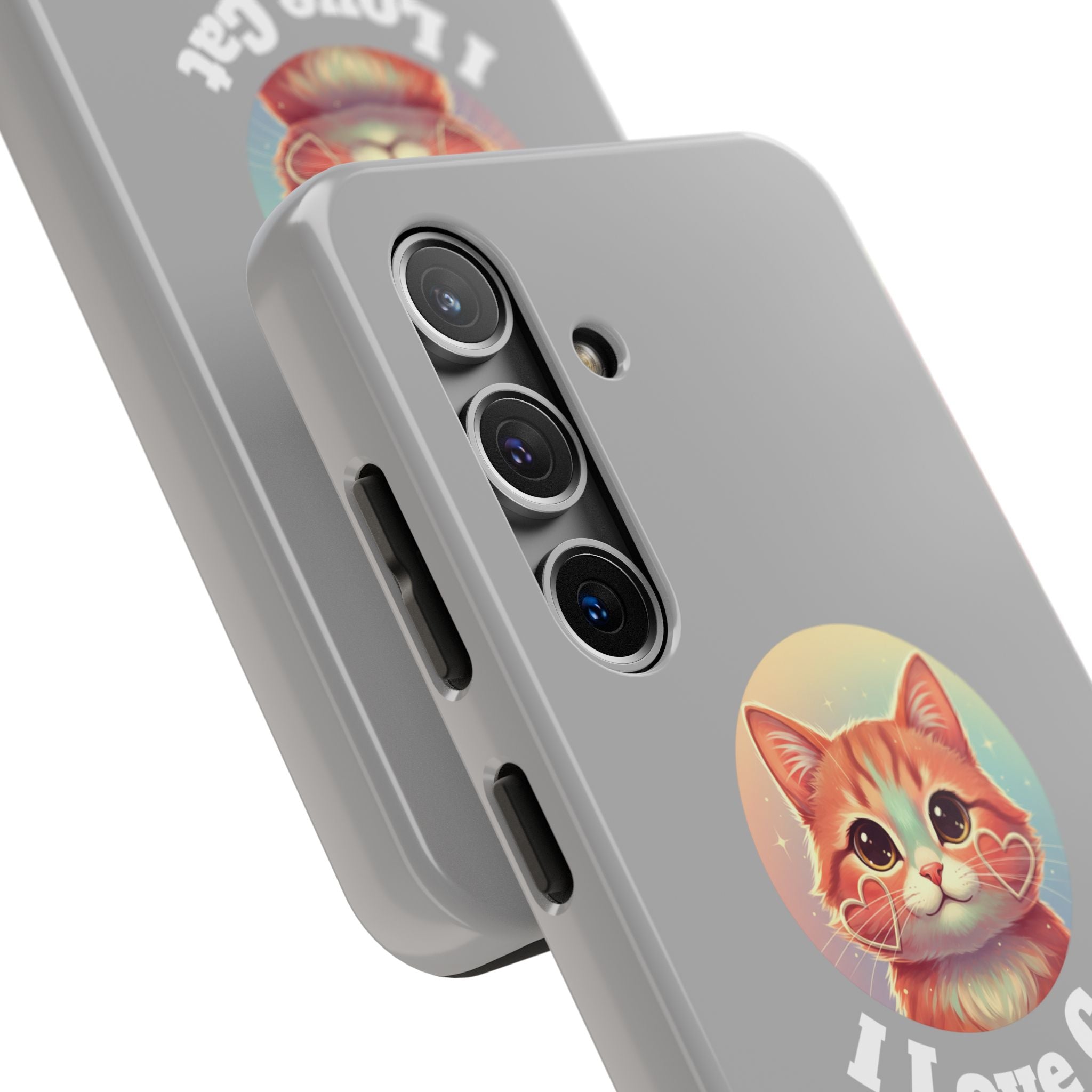 I Love Cat Tough Phone Case — Cute Retro Kitty Protective Phone Cover