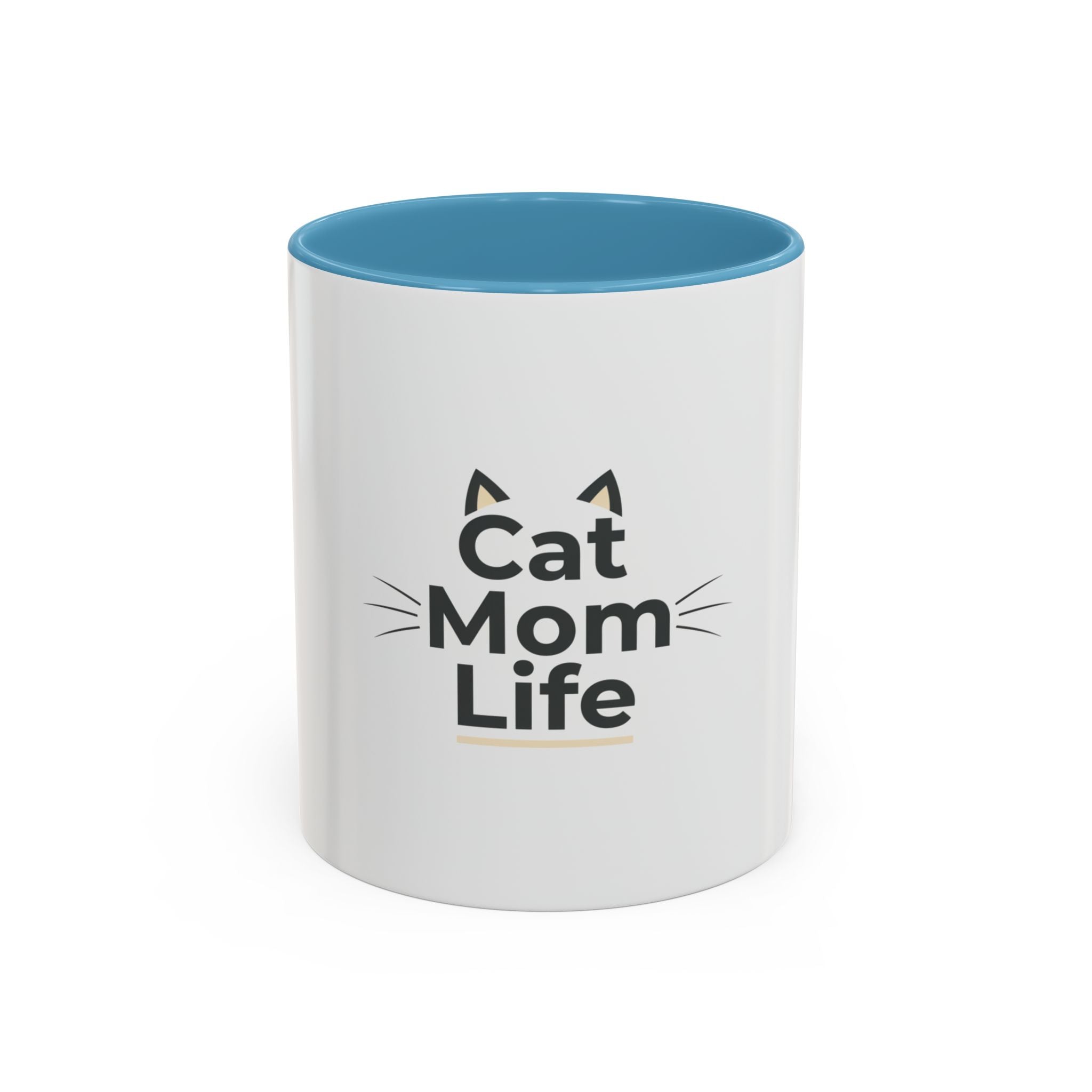 Cat Mom Life Accent Coffee Mug — Cute Cat Mom Gift (11/15 oz)