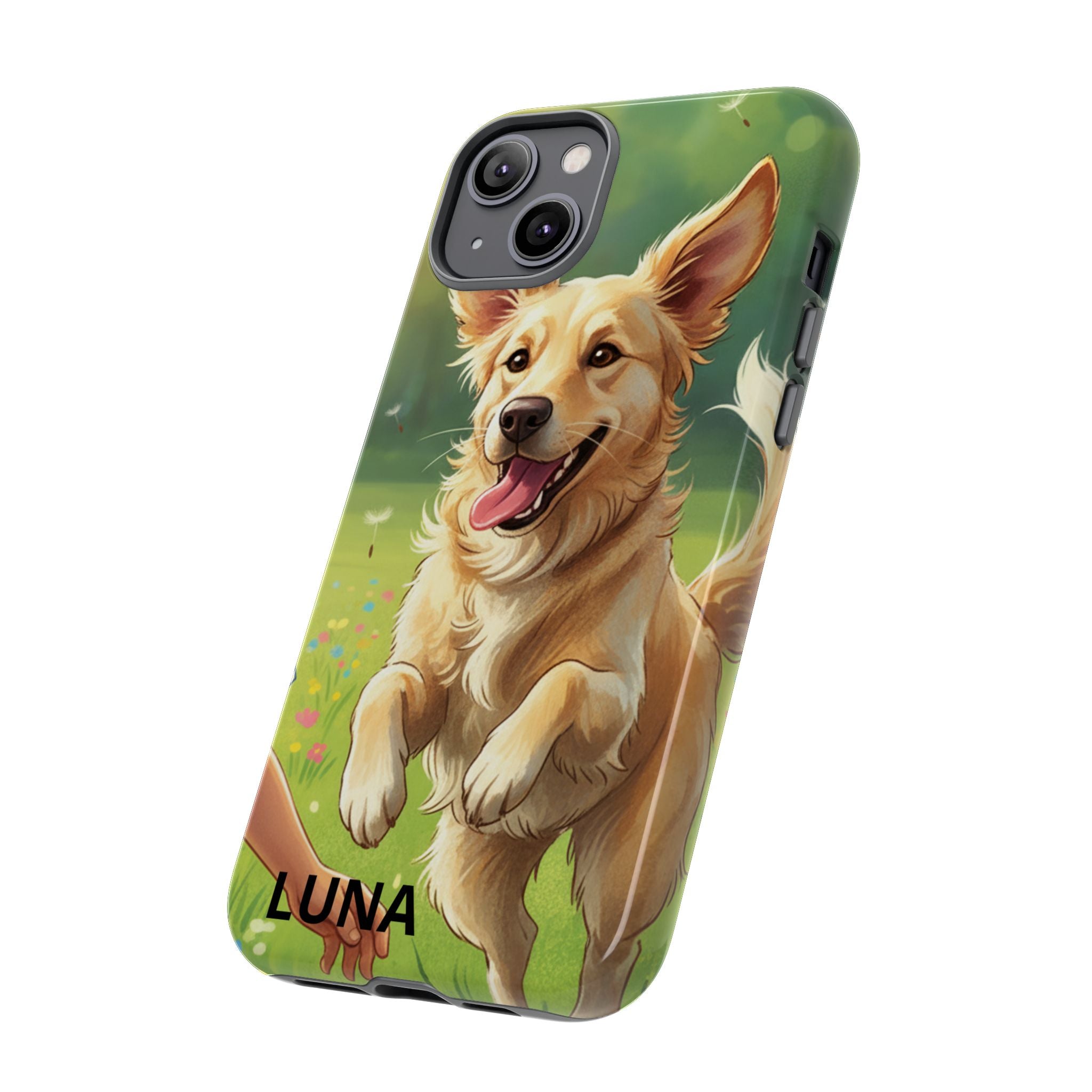 Phone Case - Personalized Cute Golden Retriever Phone Case (Name Customizable)