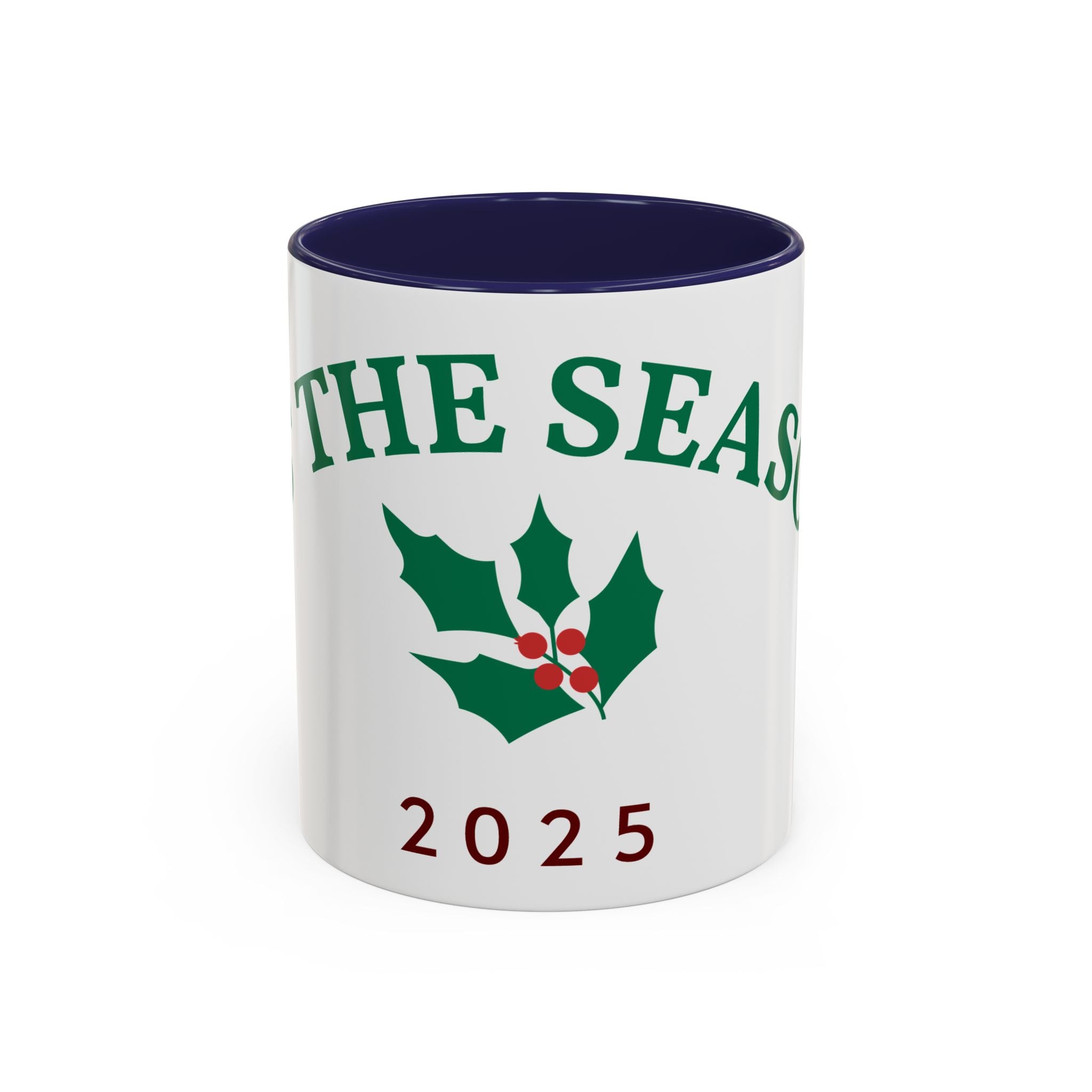 Holiday Coffee Mug - "Tis the Season 2025" Accent Ceramic Mug