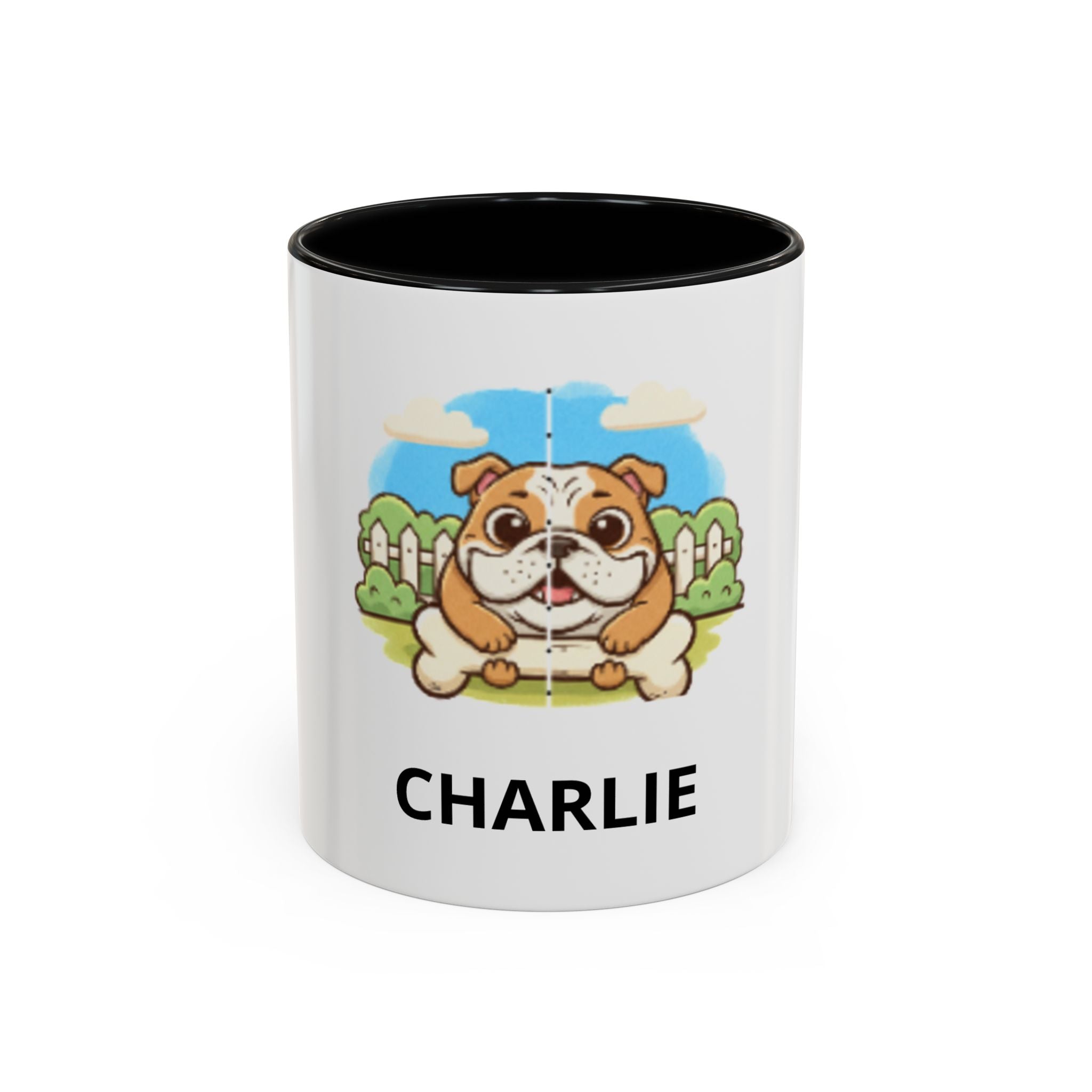 Personalized Bulldog Coffee Mug — Custom Name Accent Mug (11/15oz)